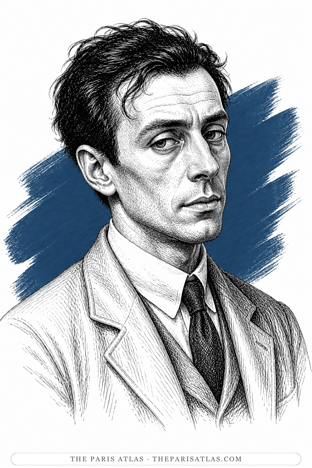 Illustrated portrait of Ferdinand Bardamu