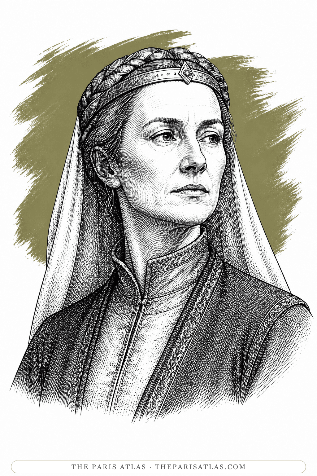 Illustrated portrait of The Queen