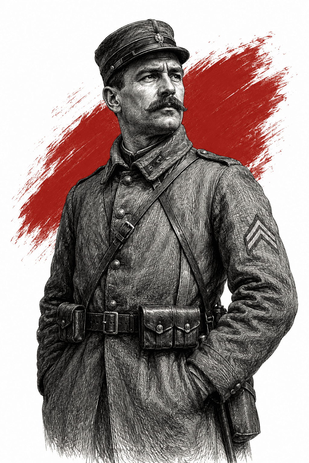 Illustrated portrait of Corporal Bertrand