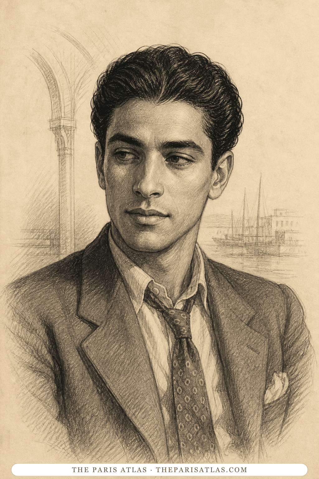 Illustrated portrait of Thami Beidaoui