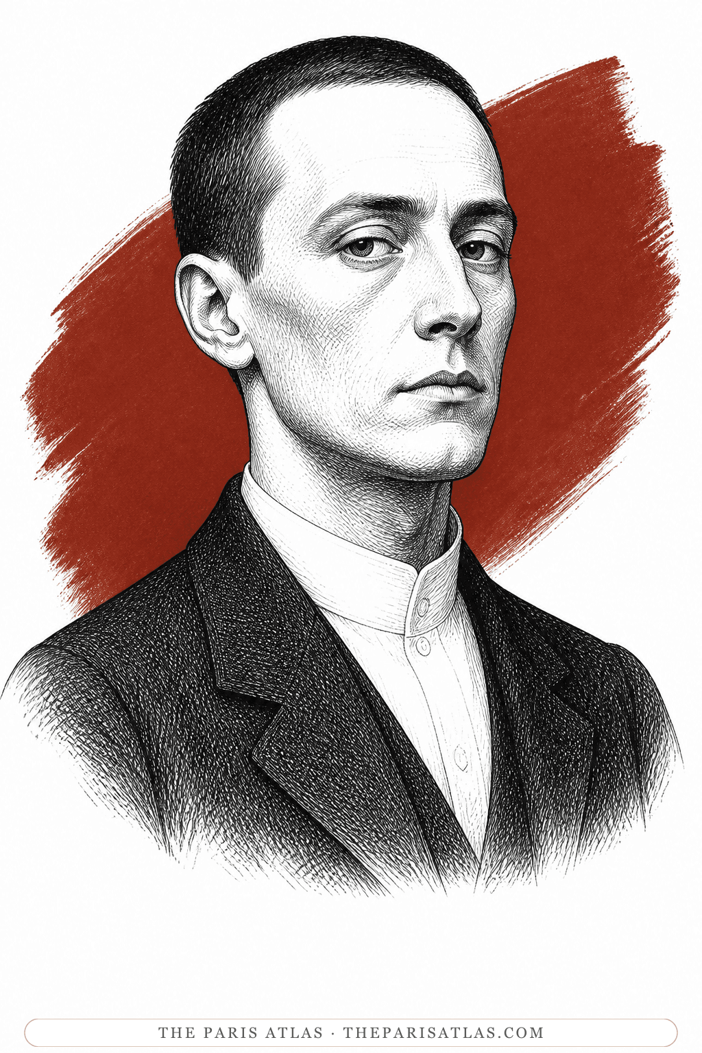 Illustrated portrait of The German friend (fictional)