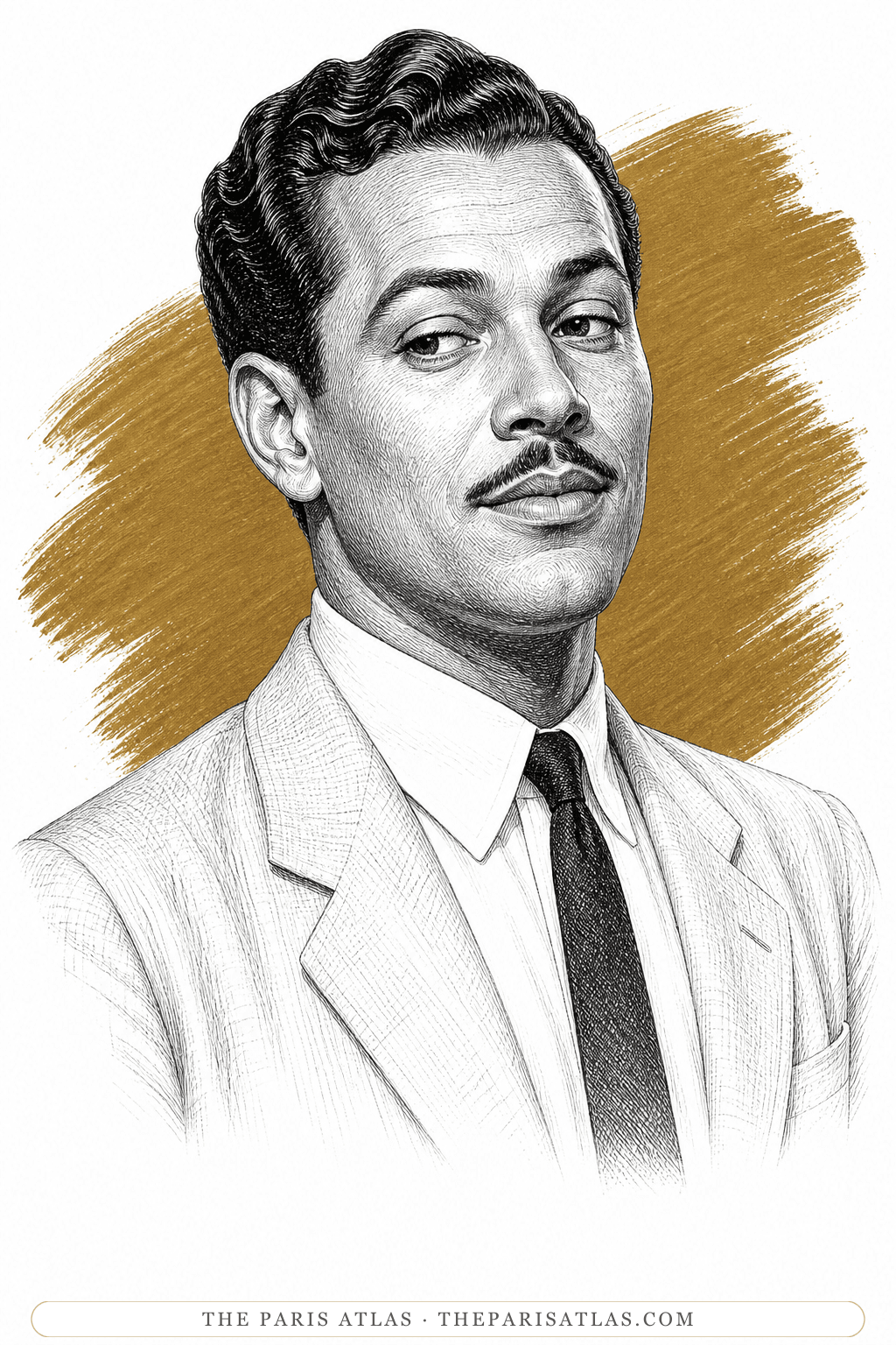 Illustrated portrait of Lucien Pinelli