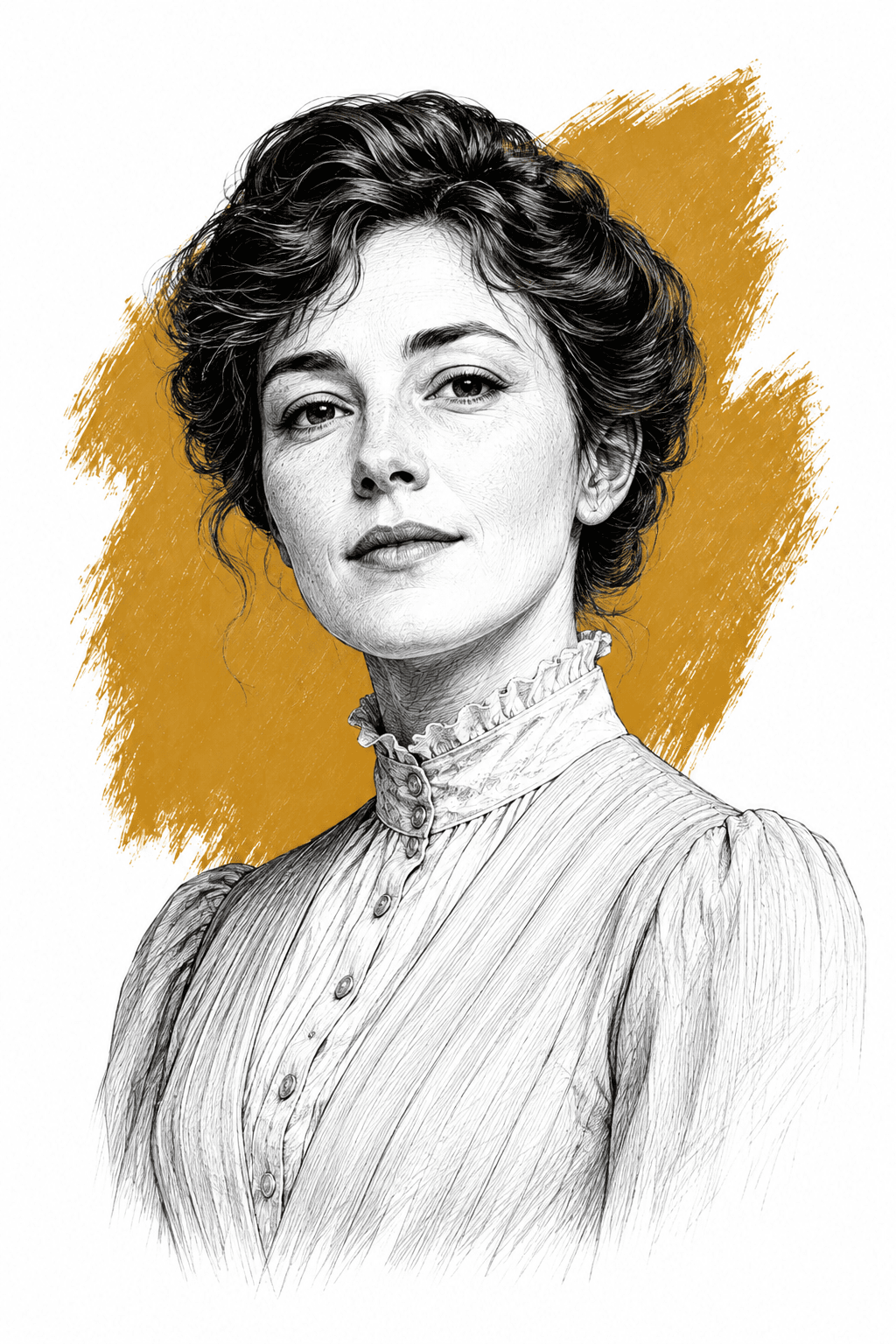 Illustrated portrait of Marie