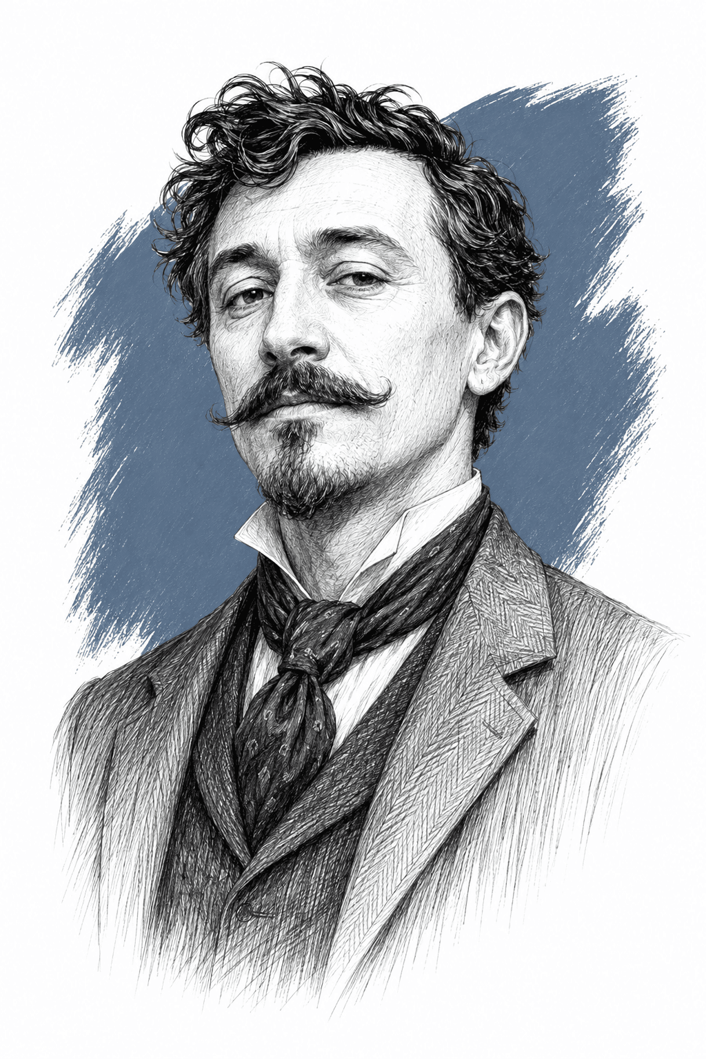 Illustrated portrait of Pierre Vauclain