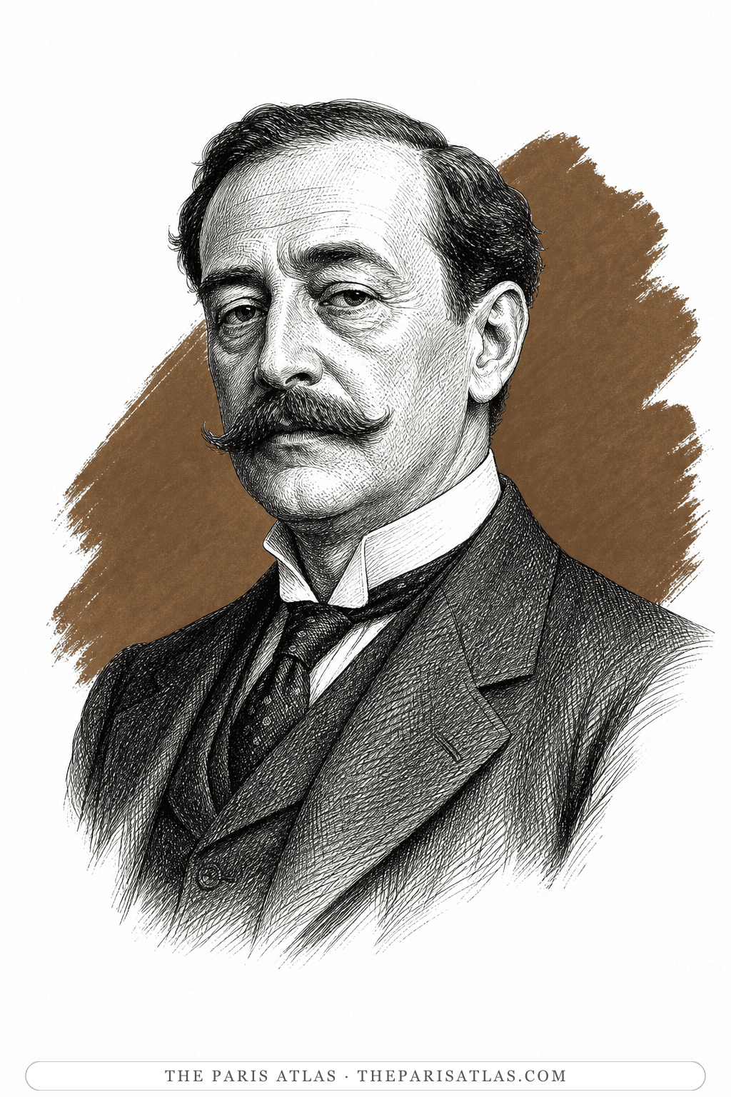 Illustrated portrait of Georges de Beauvoir
