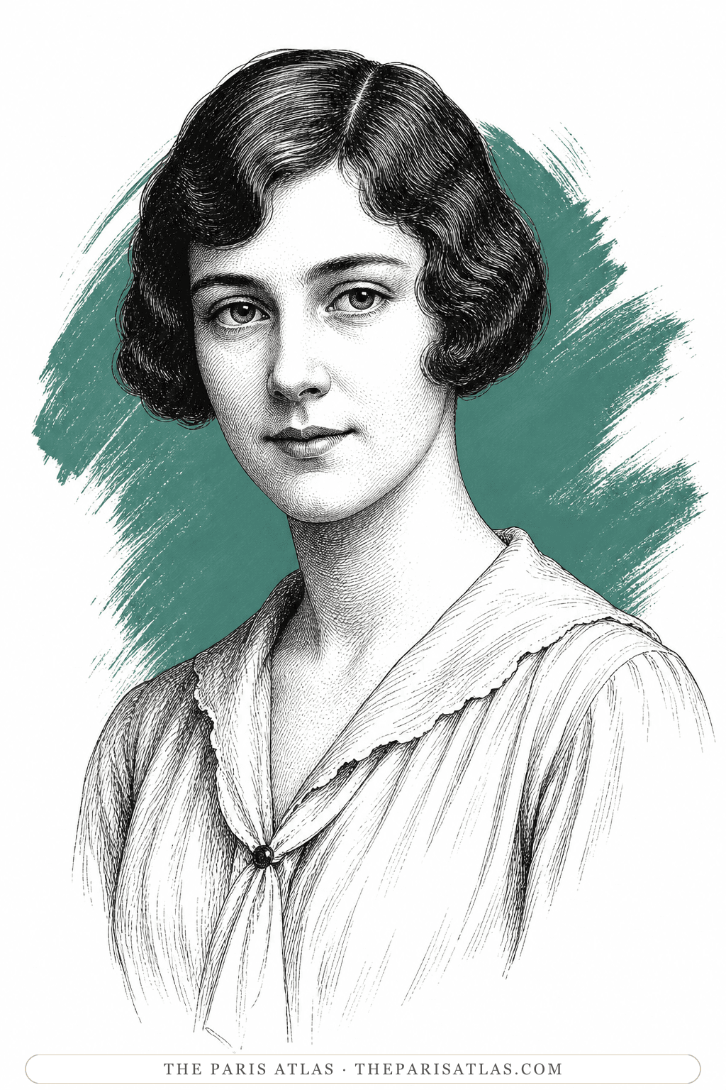 Illustrated portrait of Hélène (Poupette) de Beauvoir