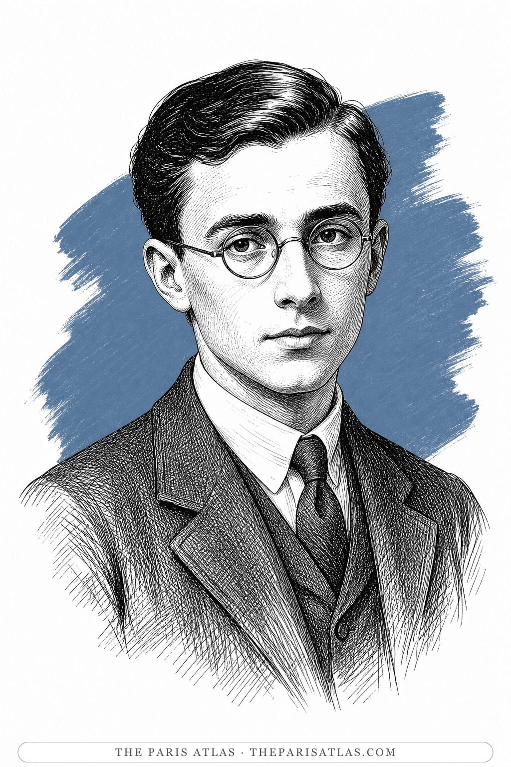 Illustrated portrait of Maurice Merleau-Ponty