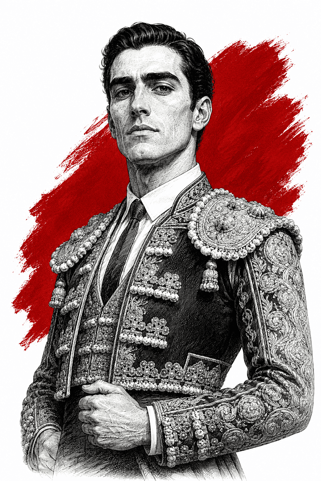 Illustrated portrait of Fuentes