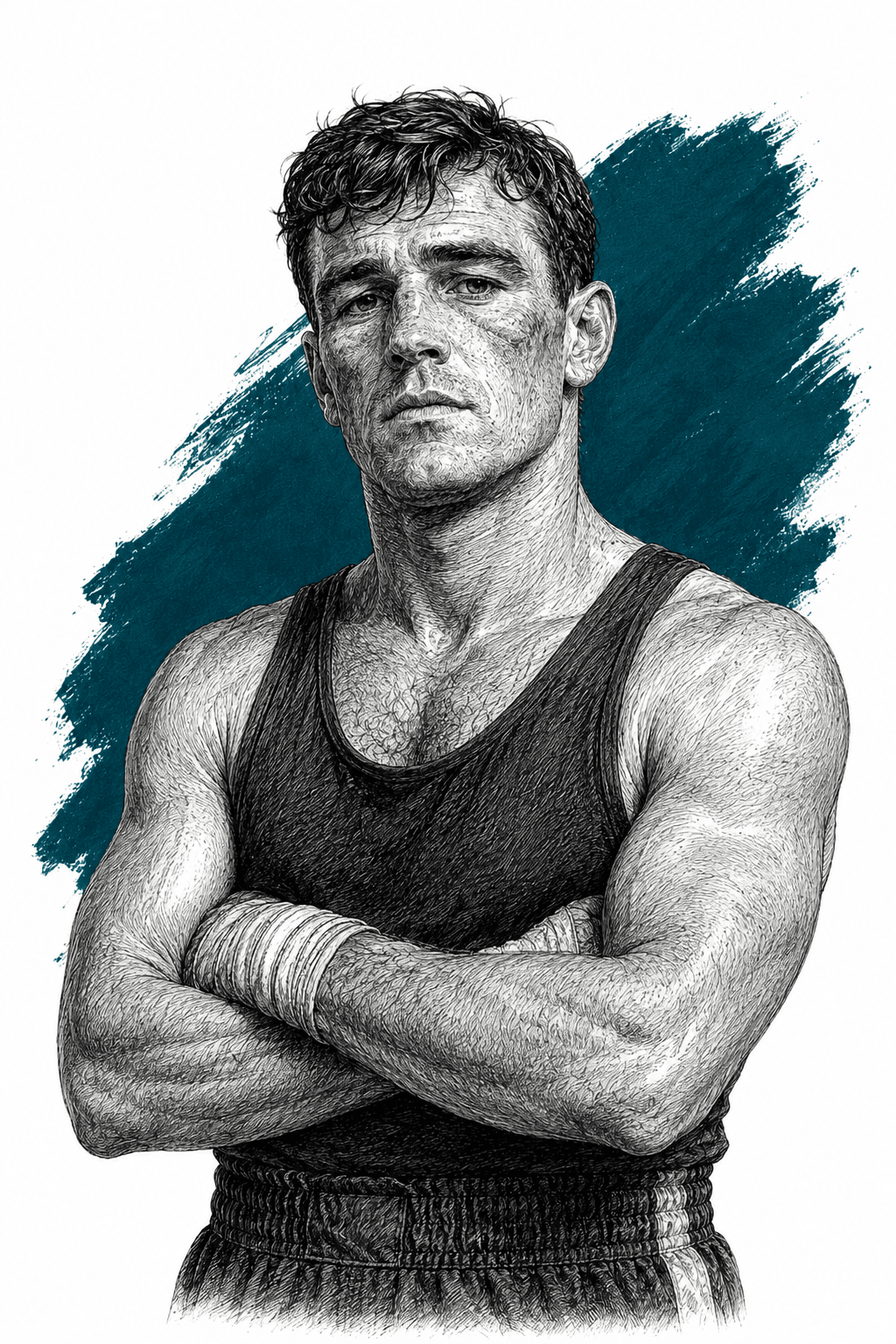 Illustrated portrait of Ole Andreson
