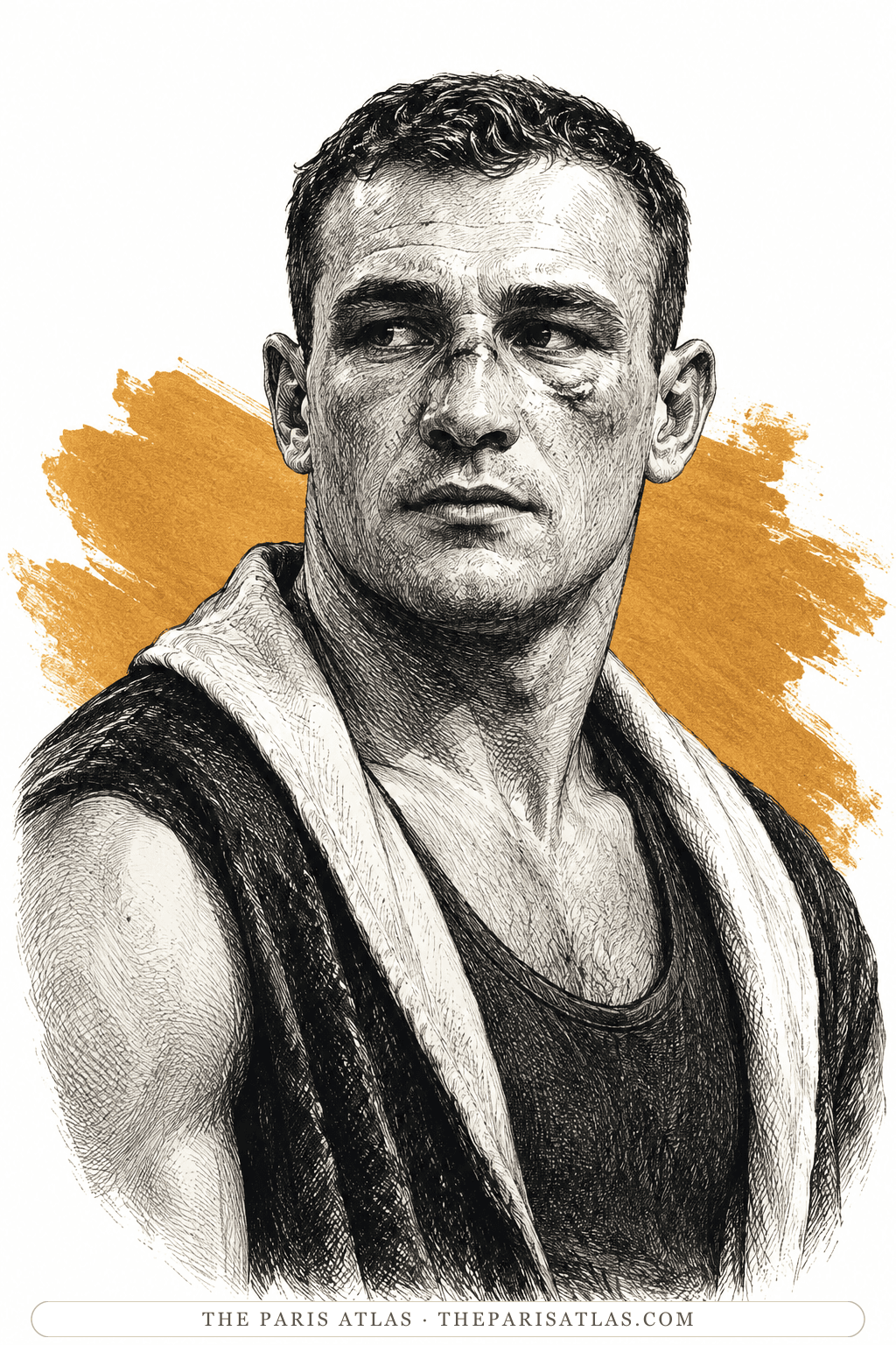 Illustrated portrait of Walcott