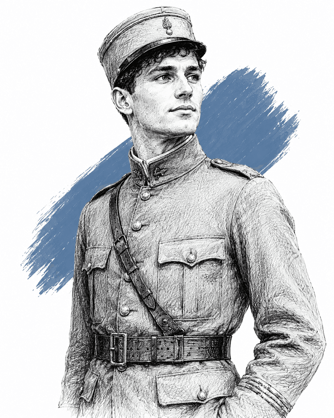 Illustrated portrait of The Lieutenant Bleu