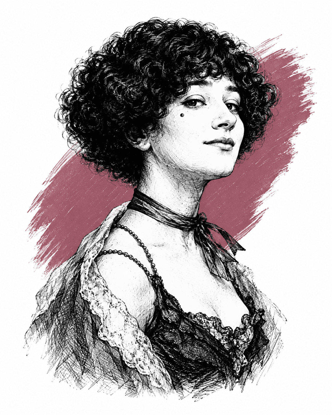 Illustrated portrait of Mitsou