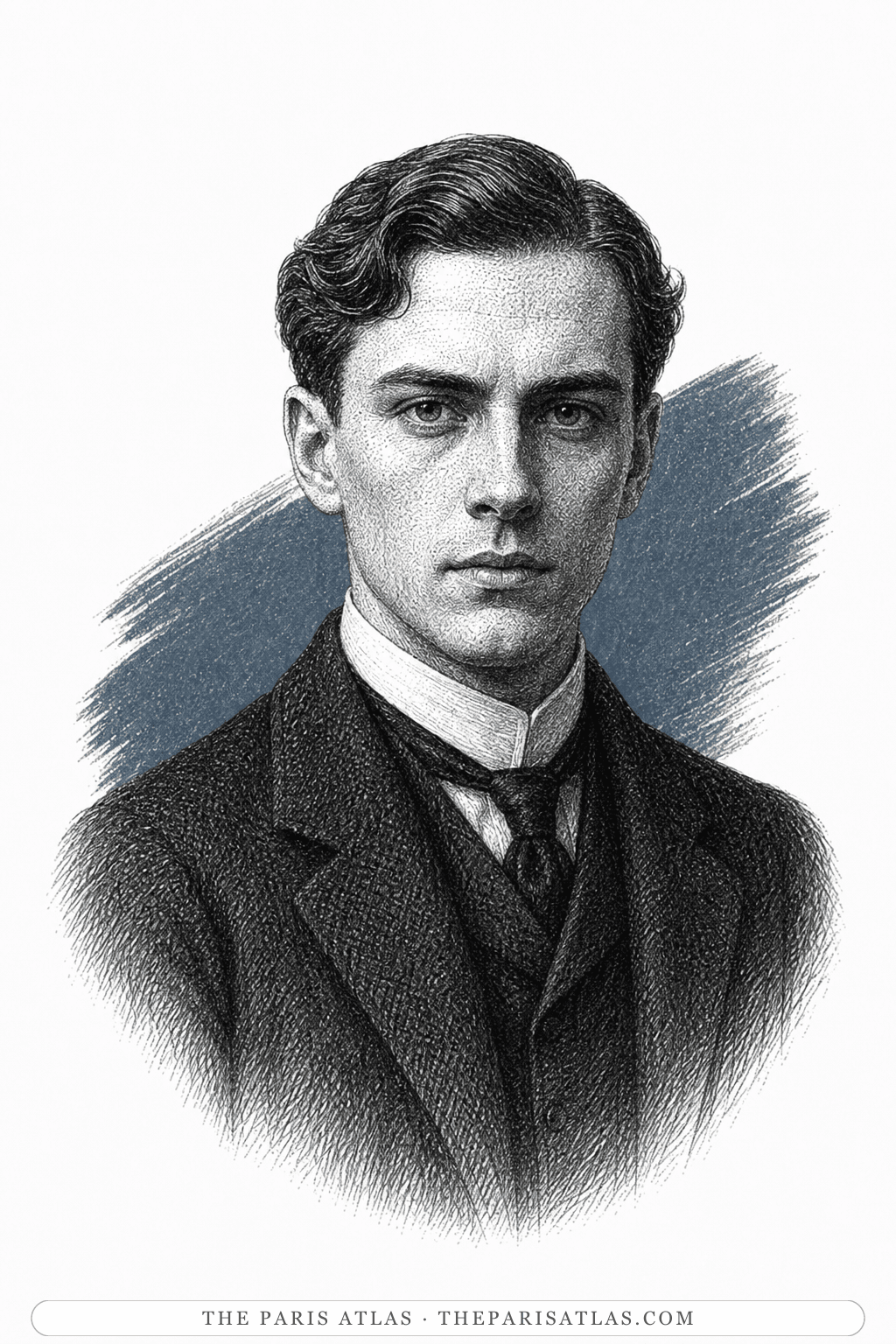 Illustrated portrait of Cyril Grey