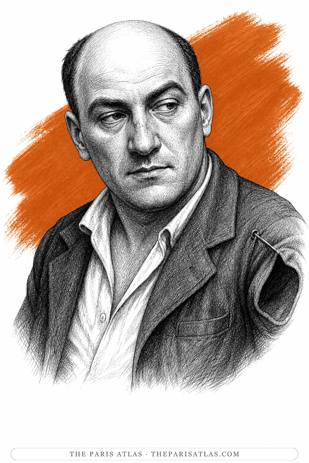Illustrated portrait of Blaise Cendrars