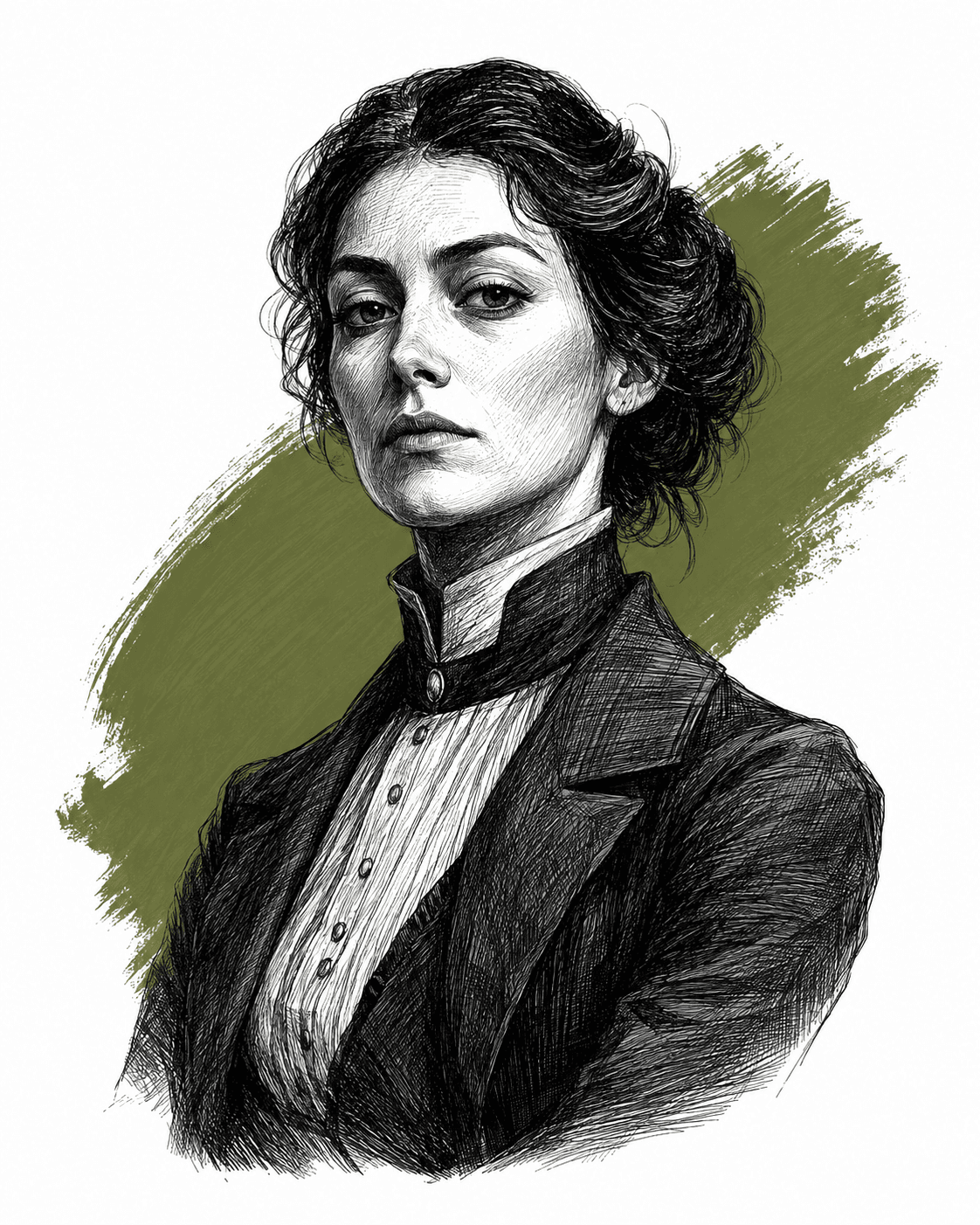 Illustrated portrait of Mascha Uptschak