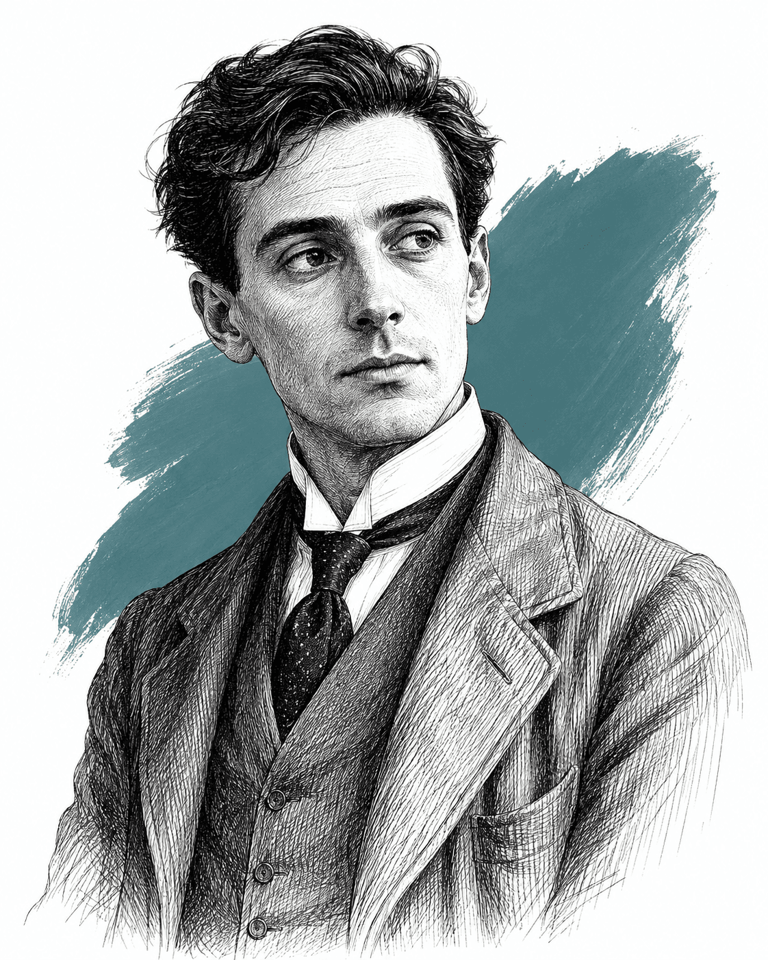 Illustrated portrait of Raymond la Science