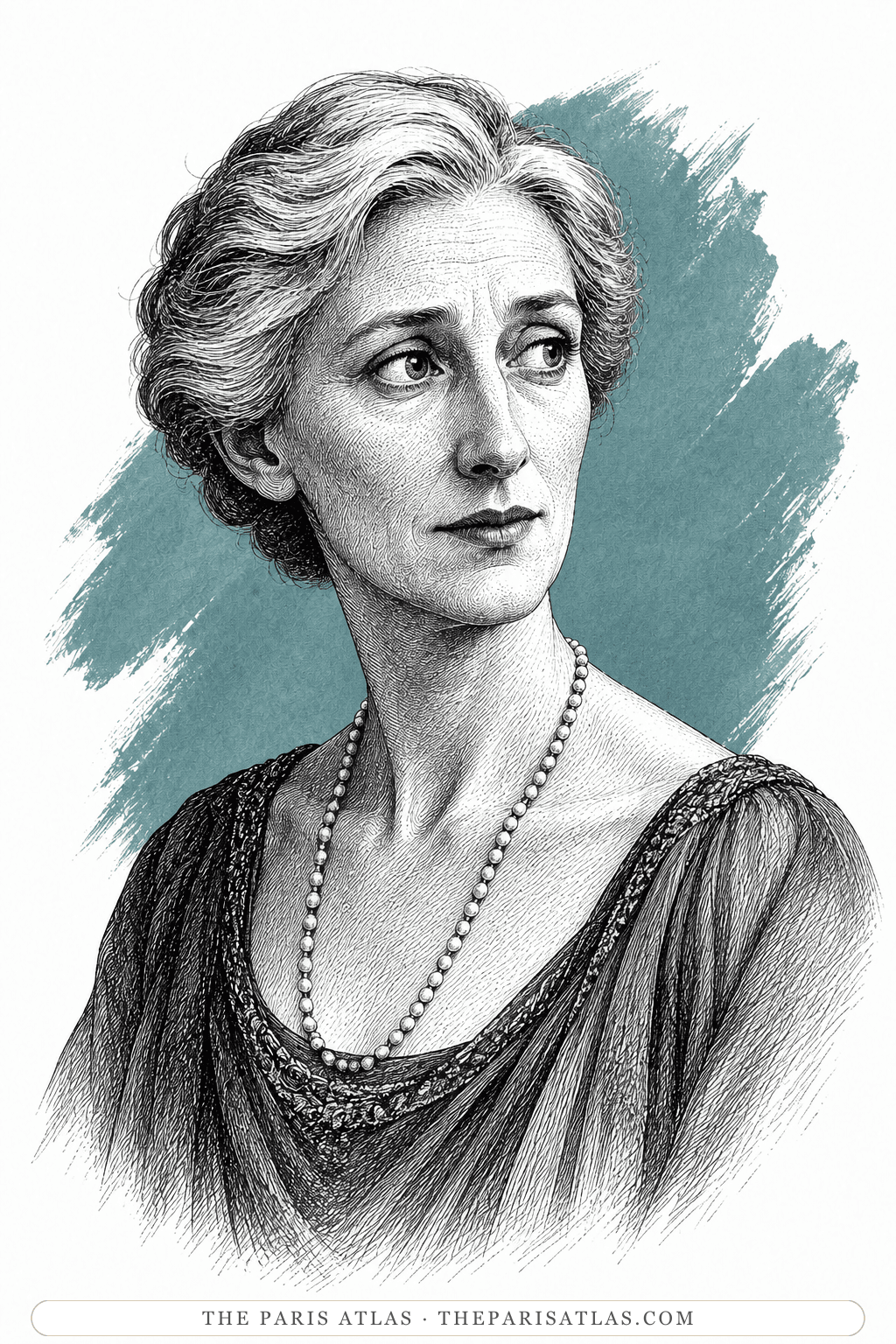 Illustrated portrait of Clarissa Dalloway