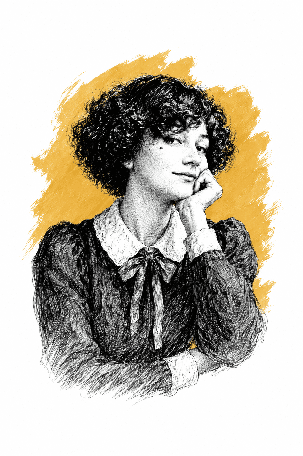 Illustrated portrait of The young Colette