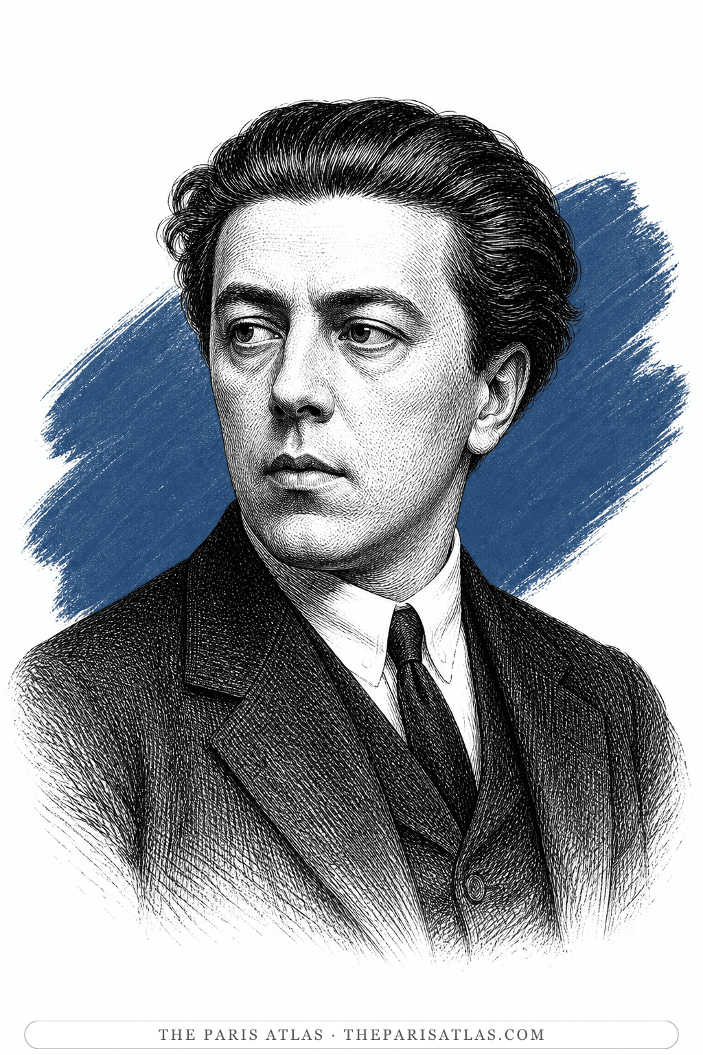 Illustrated portrait of André Breton