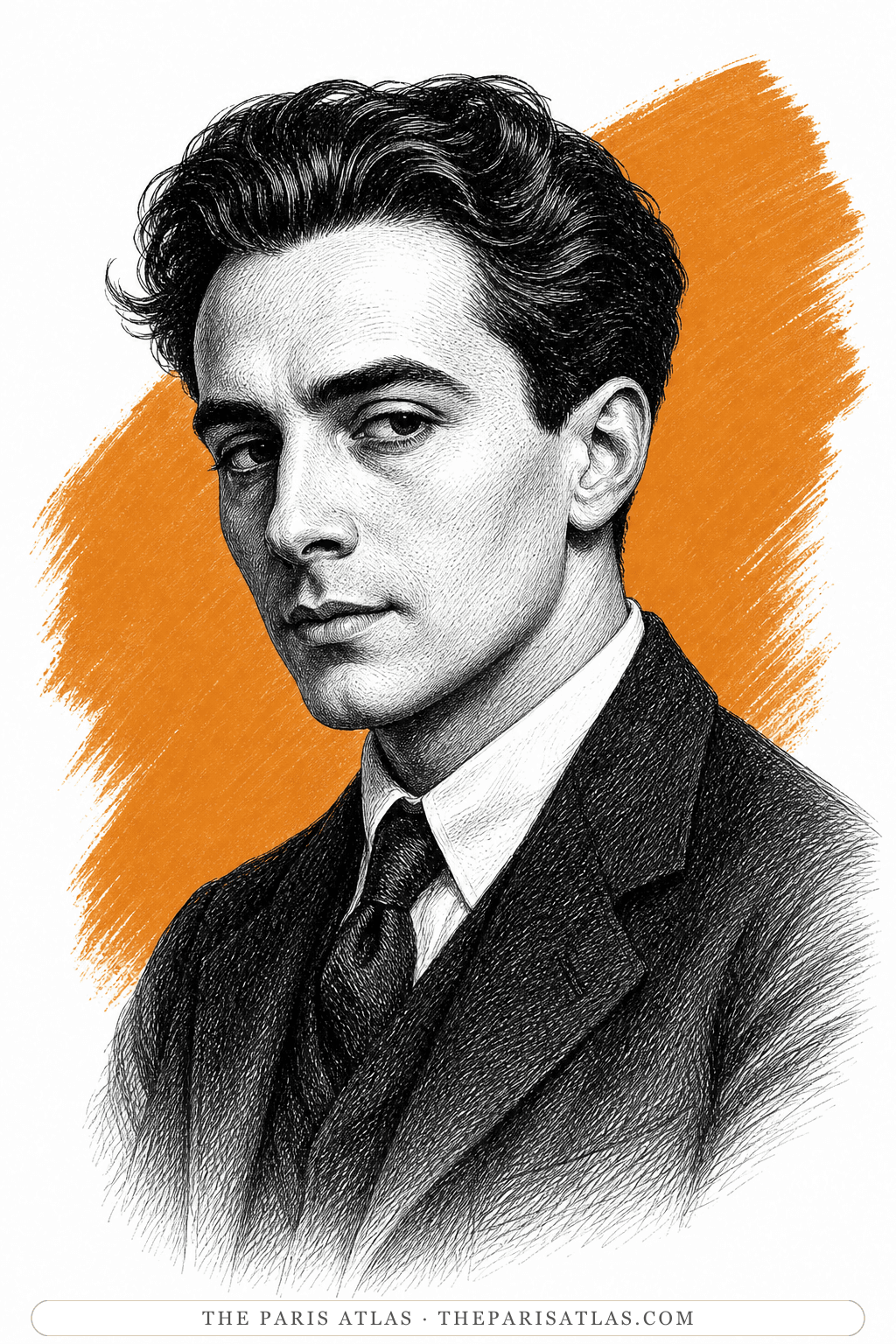 Illustrated portrait of Louis Aragon