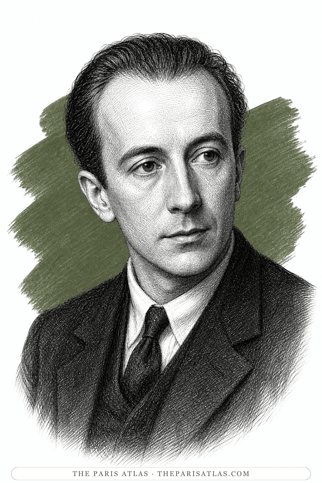 Illustrated portrait of Paul Éluard