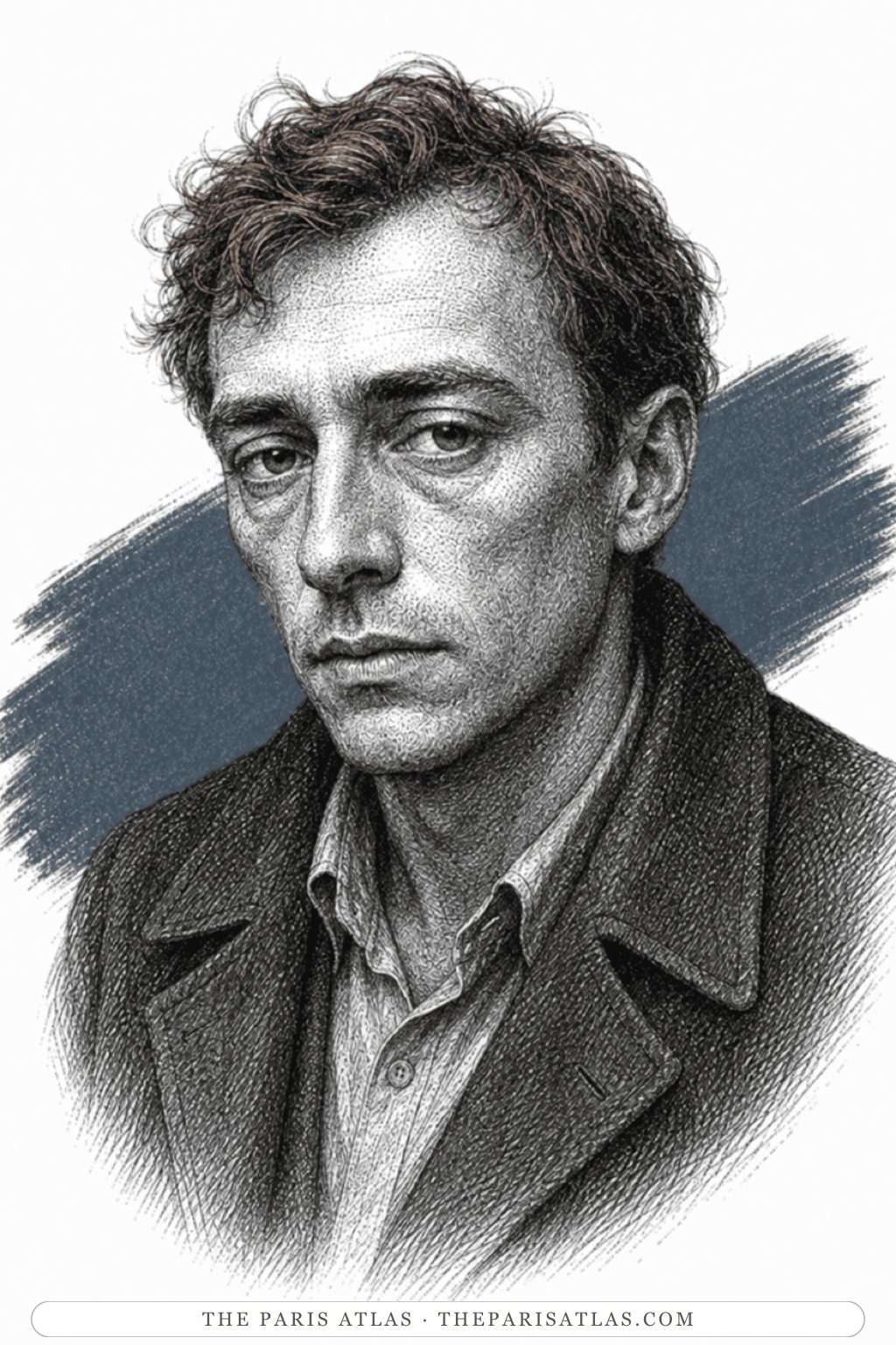 Illustrated portrait of Antoine Roquentin