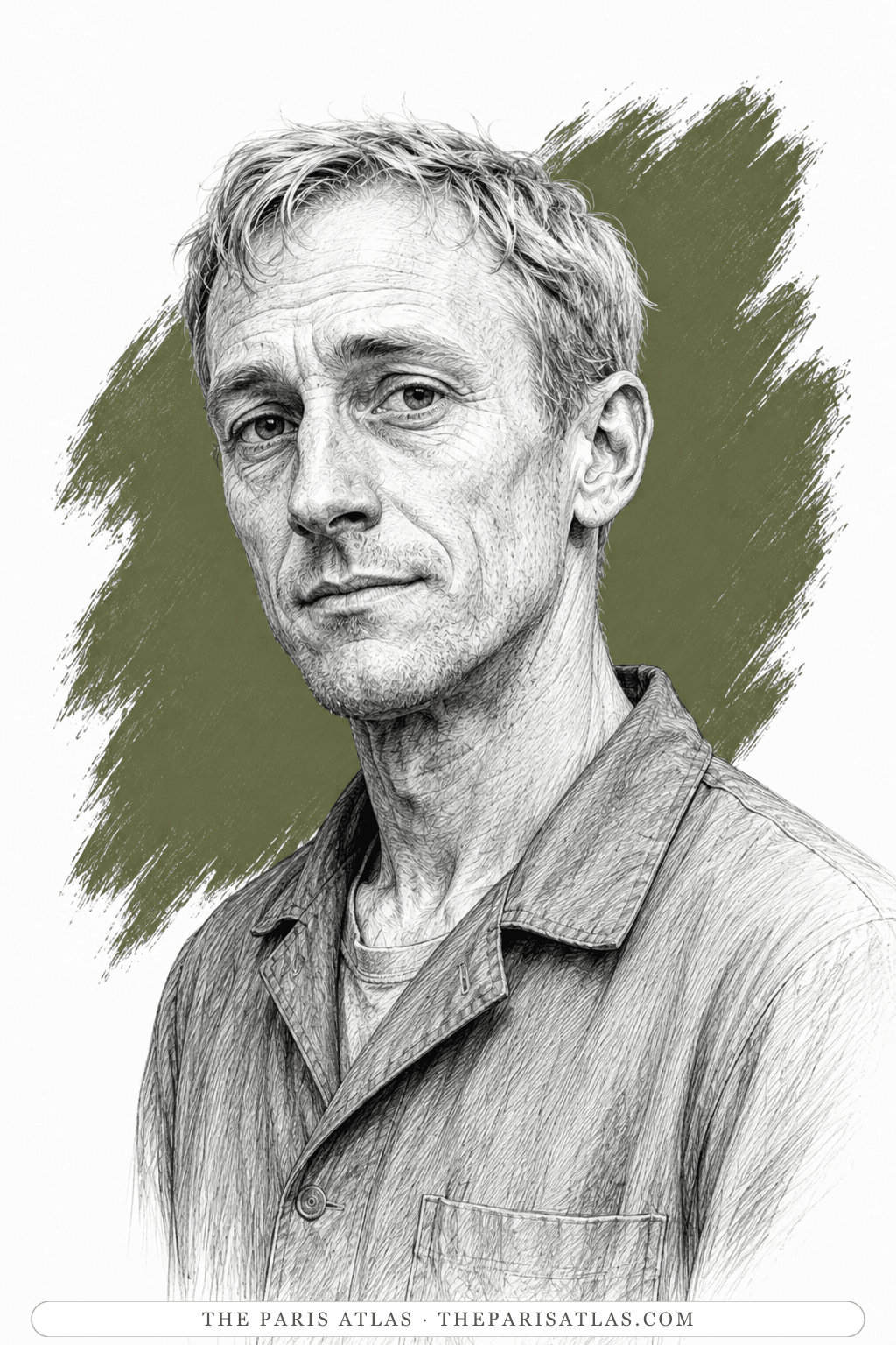 Illustrated portrait of Winston Smith