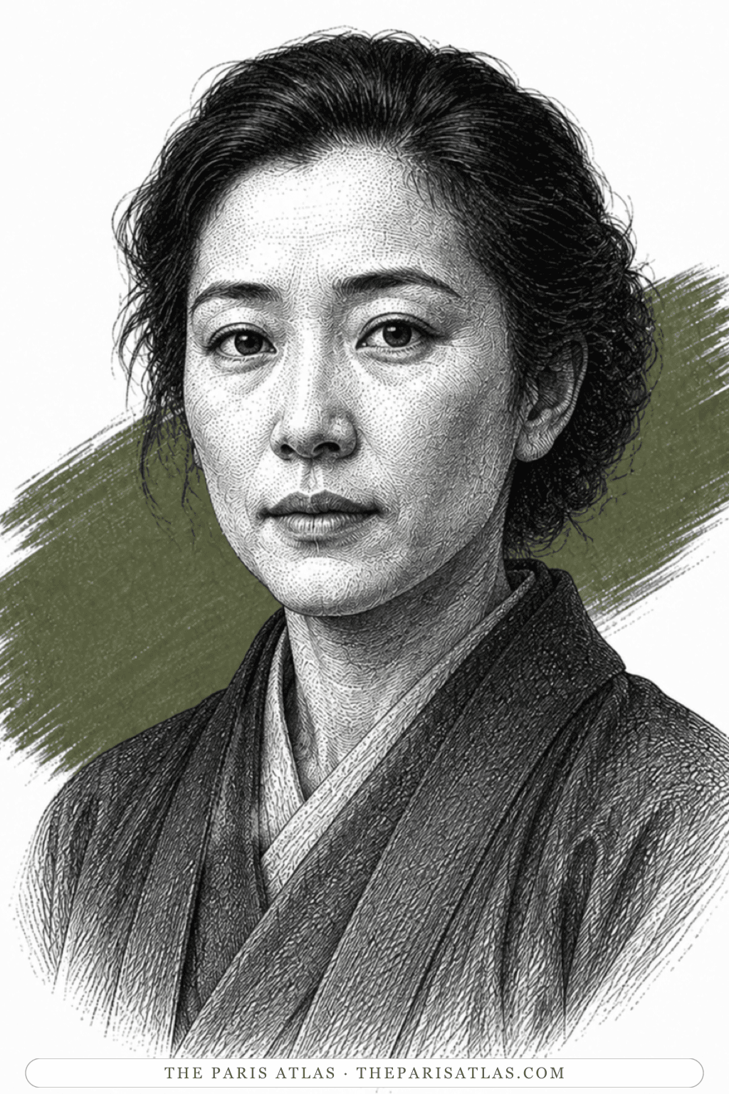 Illustrated portrait of Shizuko