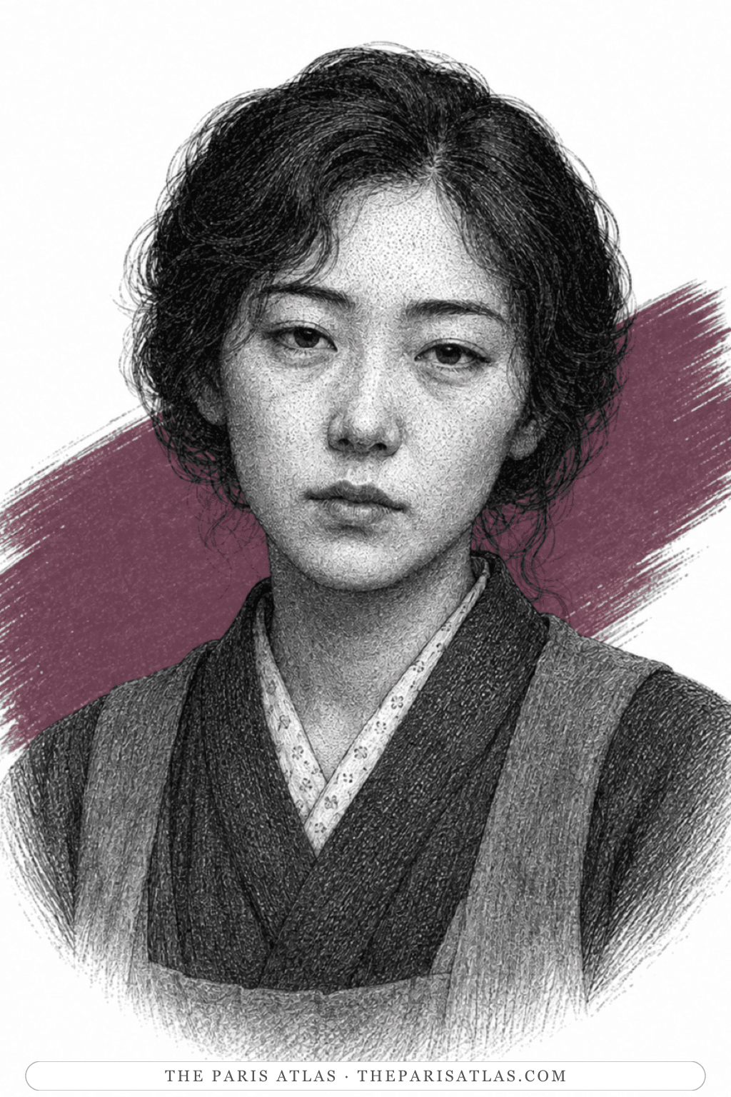Illustrated portrait of Tsuneko