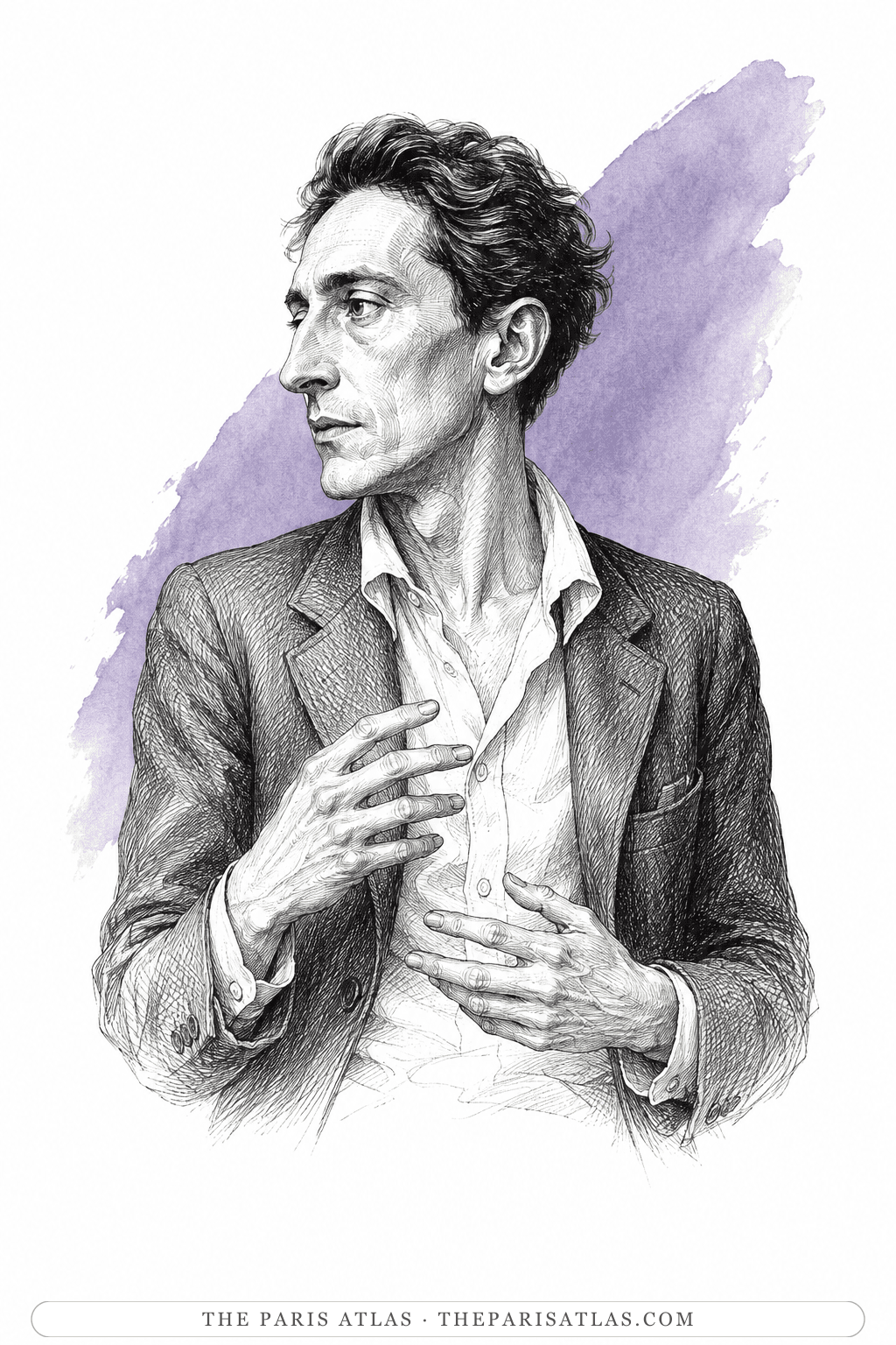 Illustrated portrait of Jean Cocteau