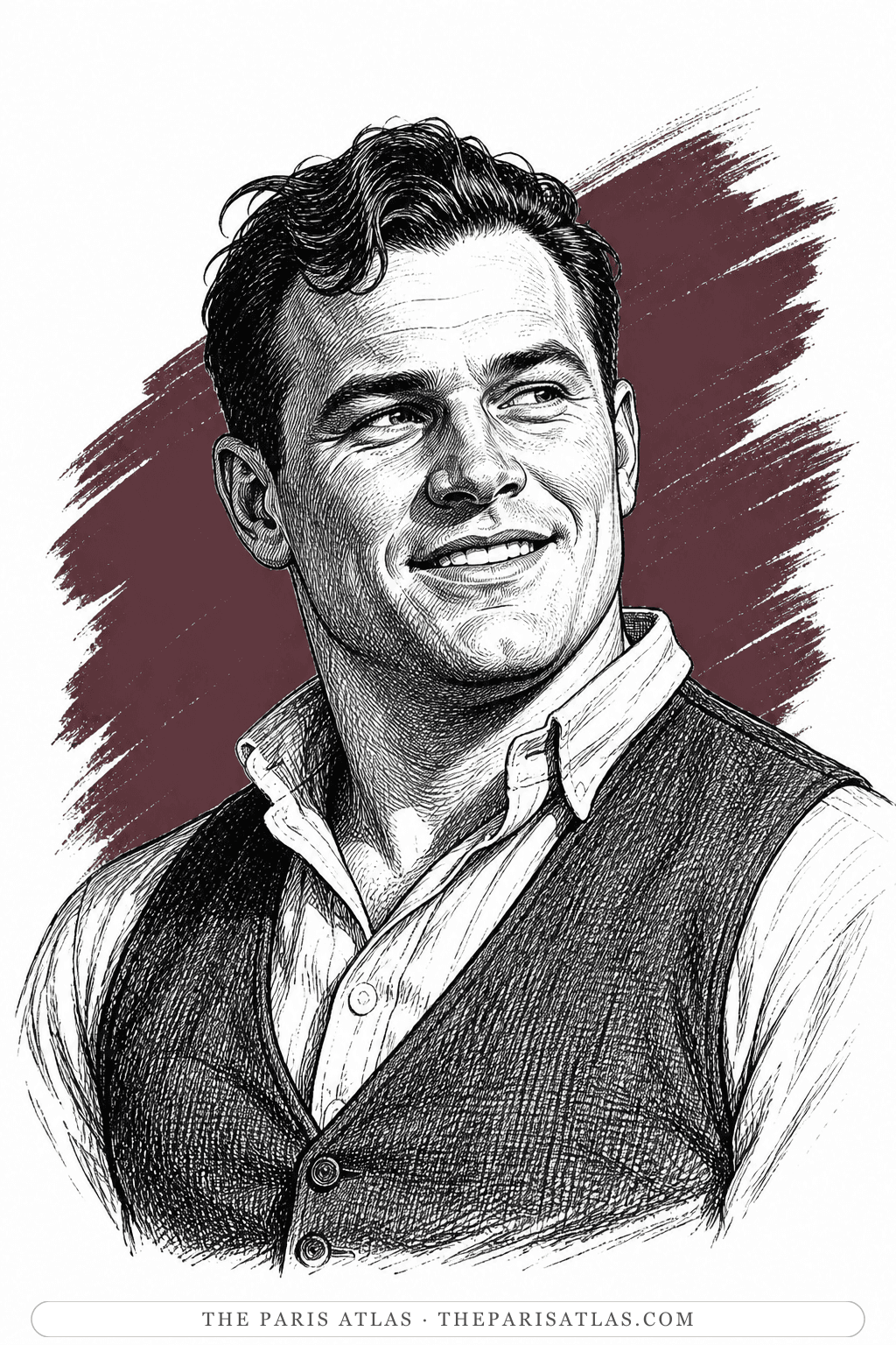 Illustrated portrait of Arthur Raymond