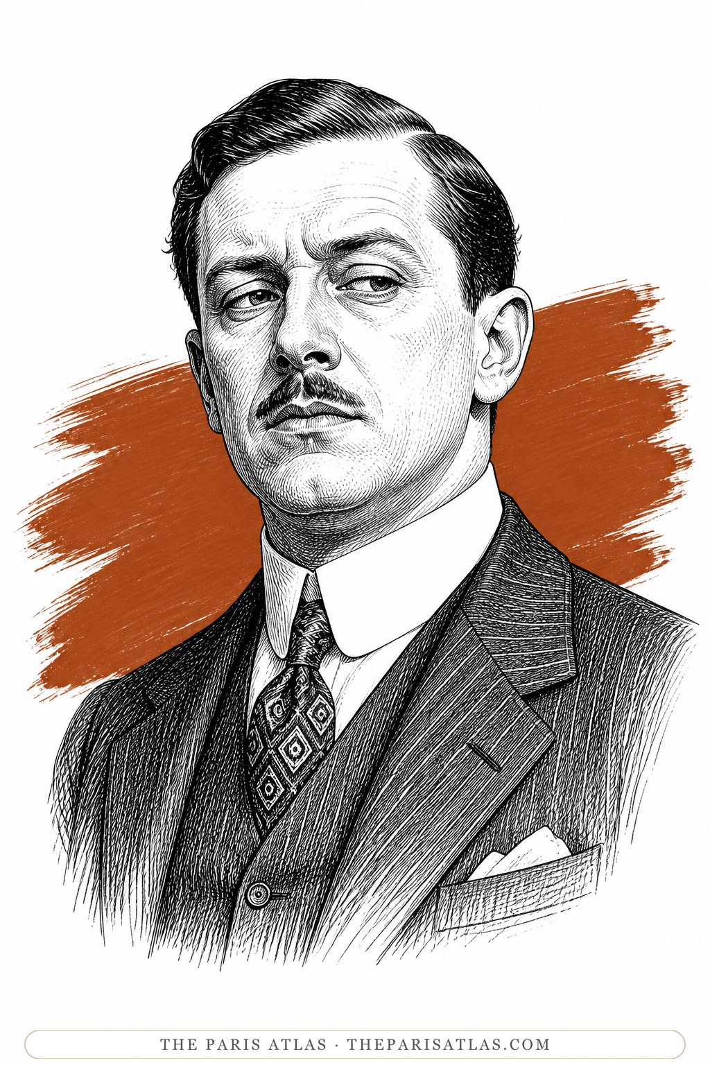 Illustrated portrait of Gaston La Garenne