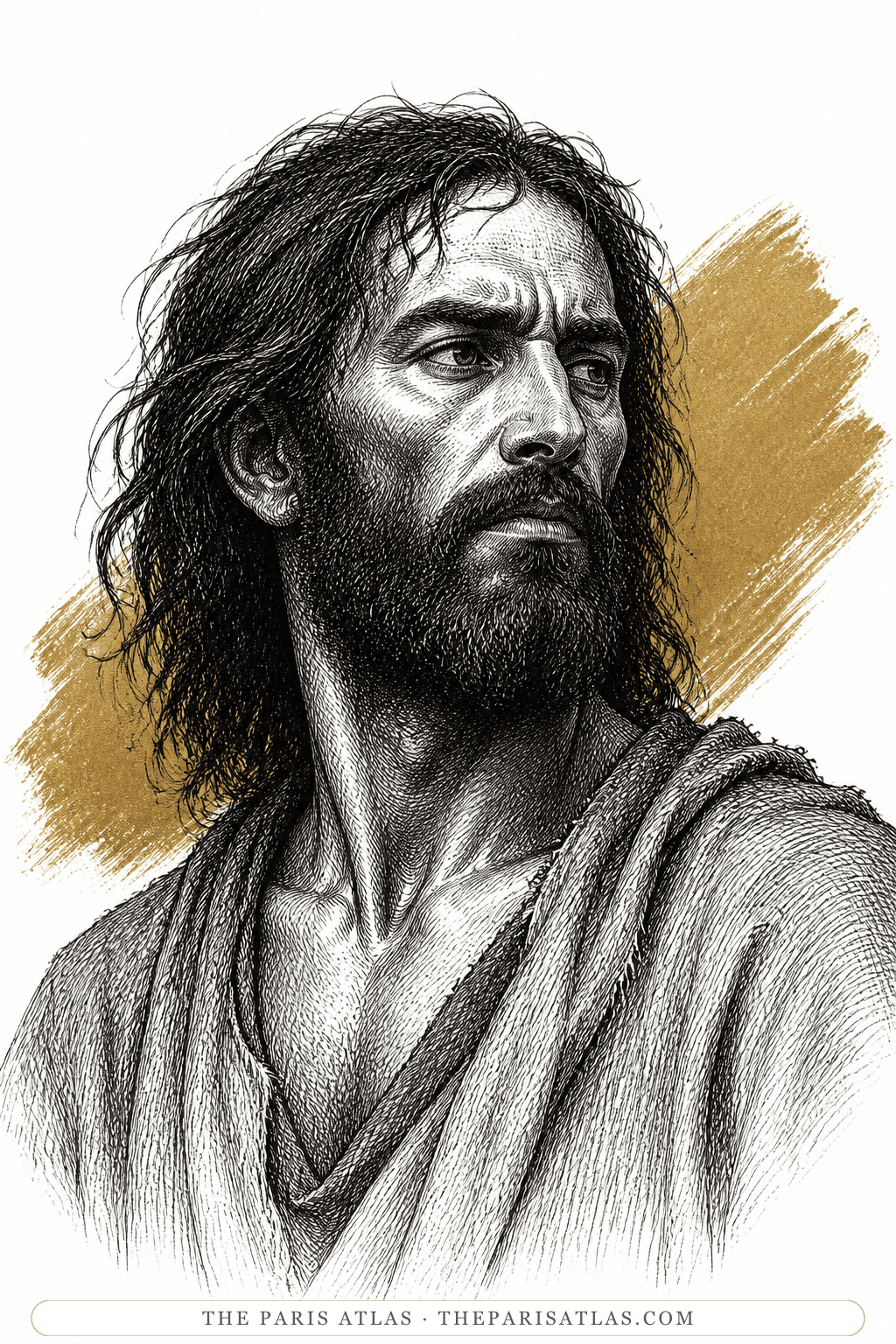 Illustrated portrait of Jokanaan (John the Baptist)