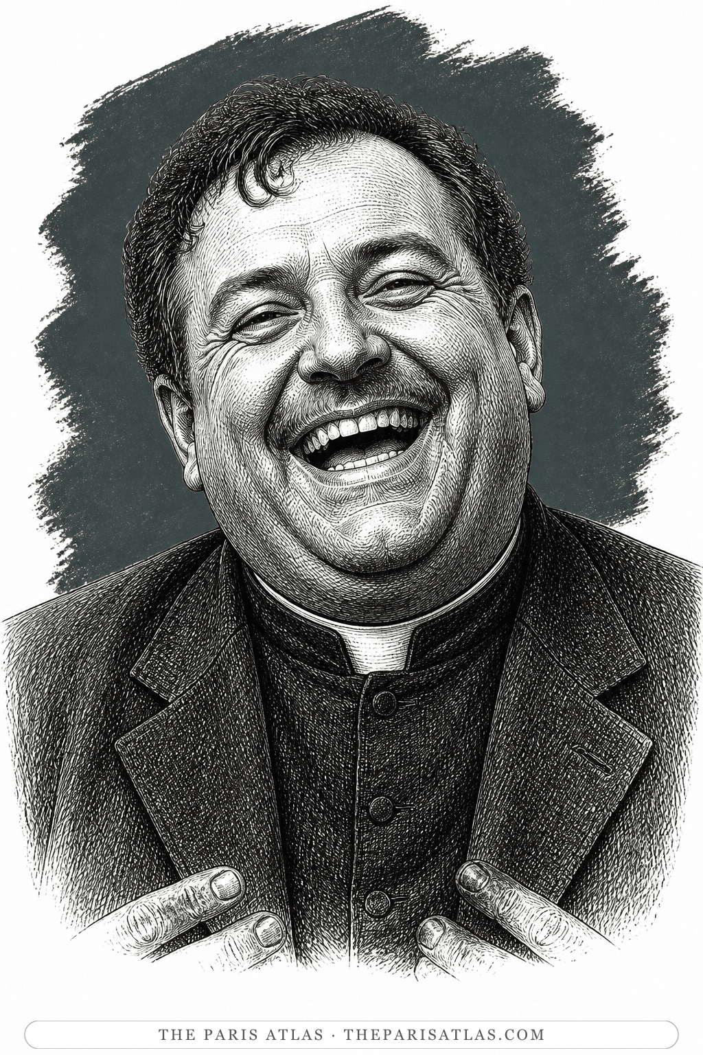 Illustrated portrait of Father Consett
