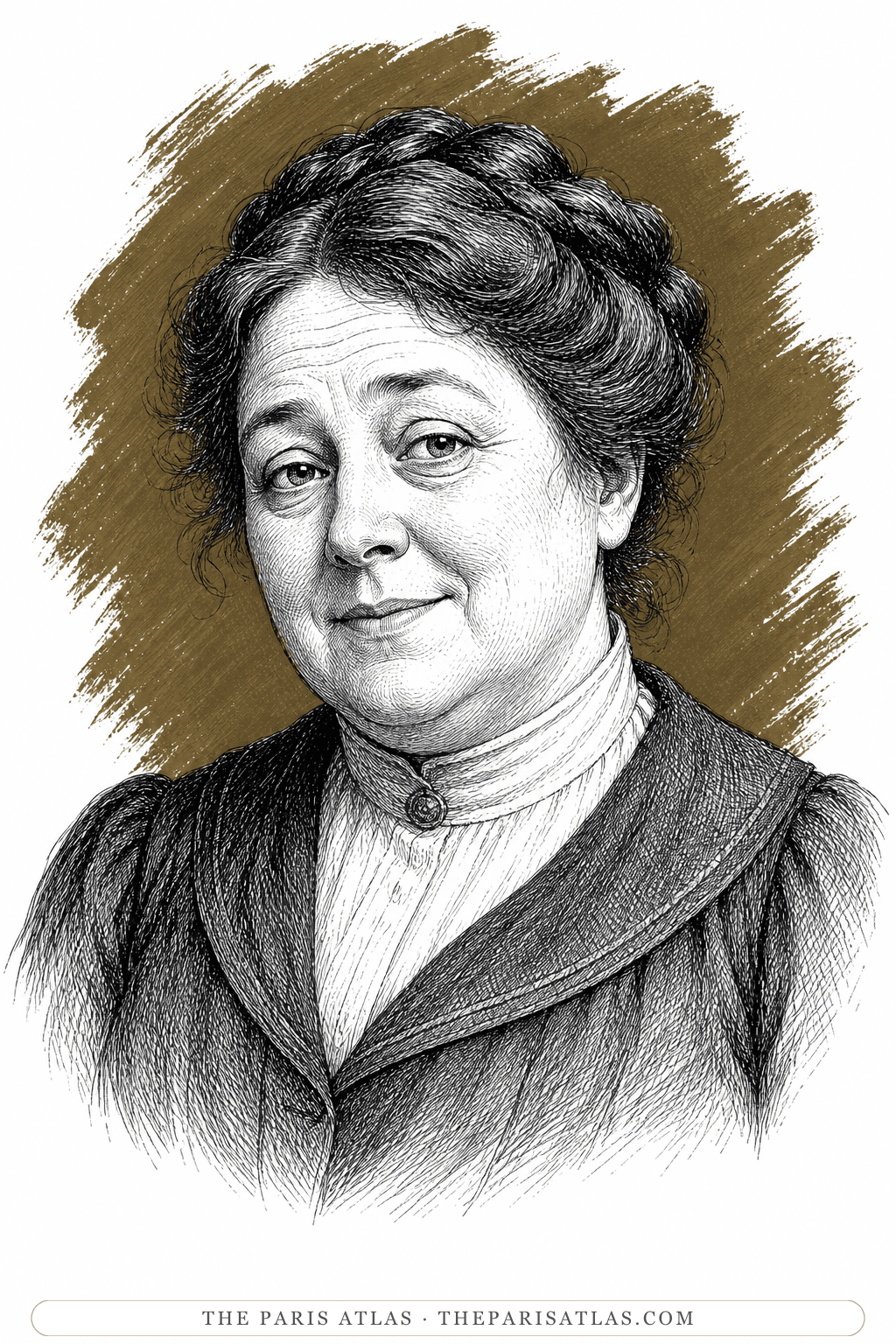 Illustrated portrait of Mrs Wannop