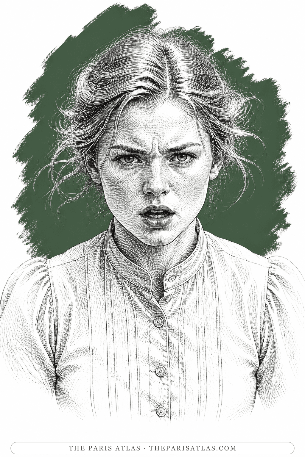 Illustrated portrait of Valentine Wannop