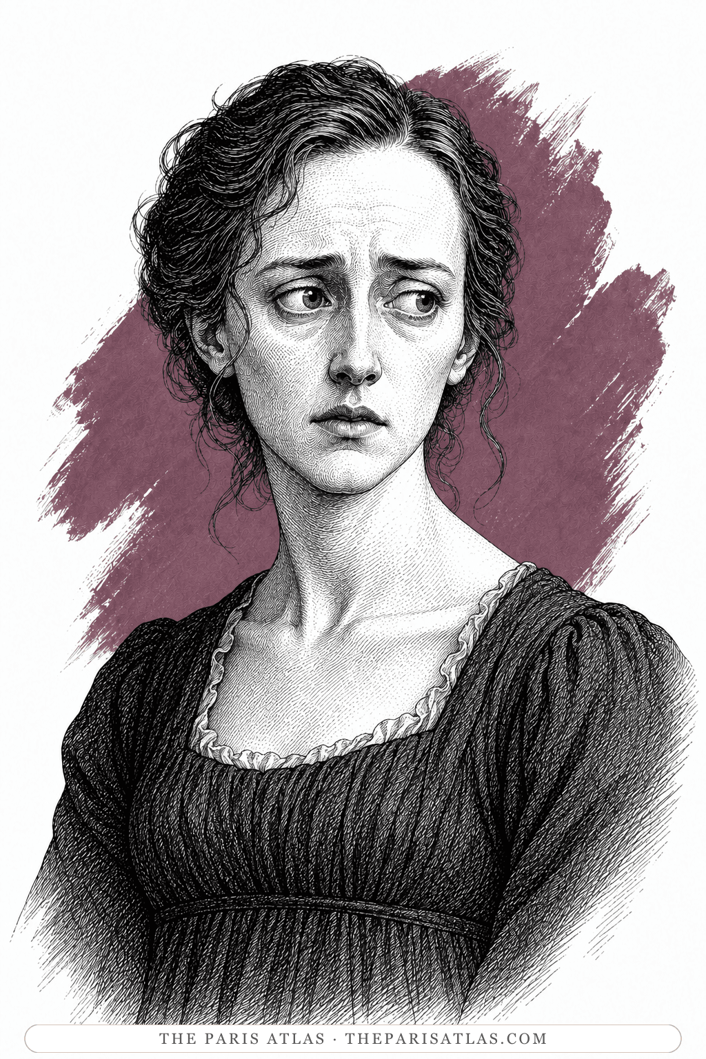 Illustrated portrait of Madeline Usher