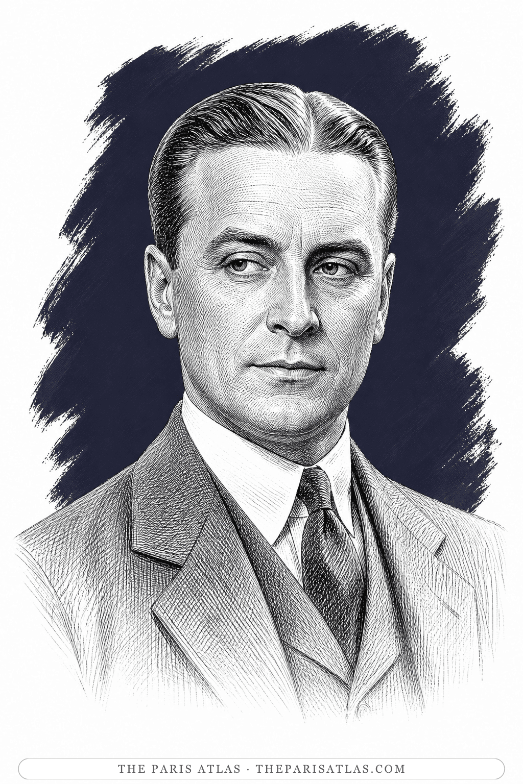 Illustrated portrait of Braddock Washington