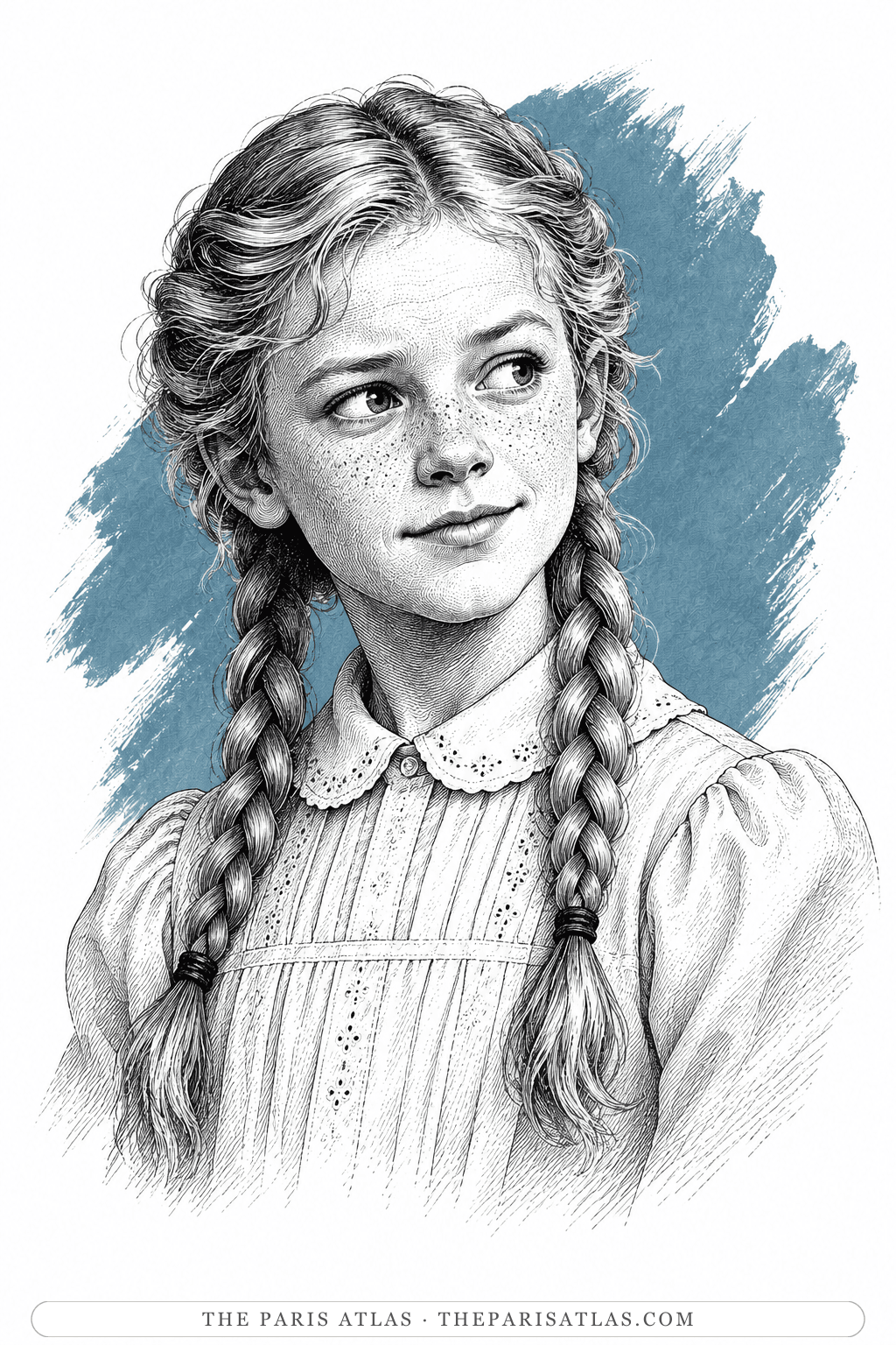 Illustrated portrait of Becky Thatcher