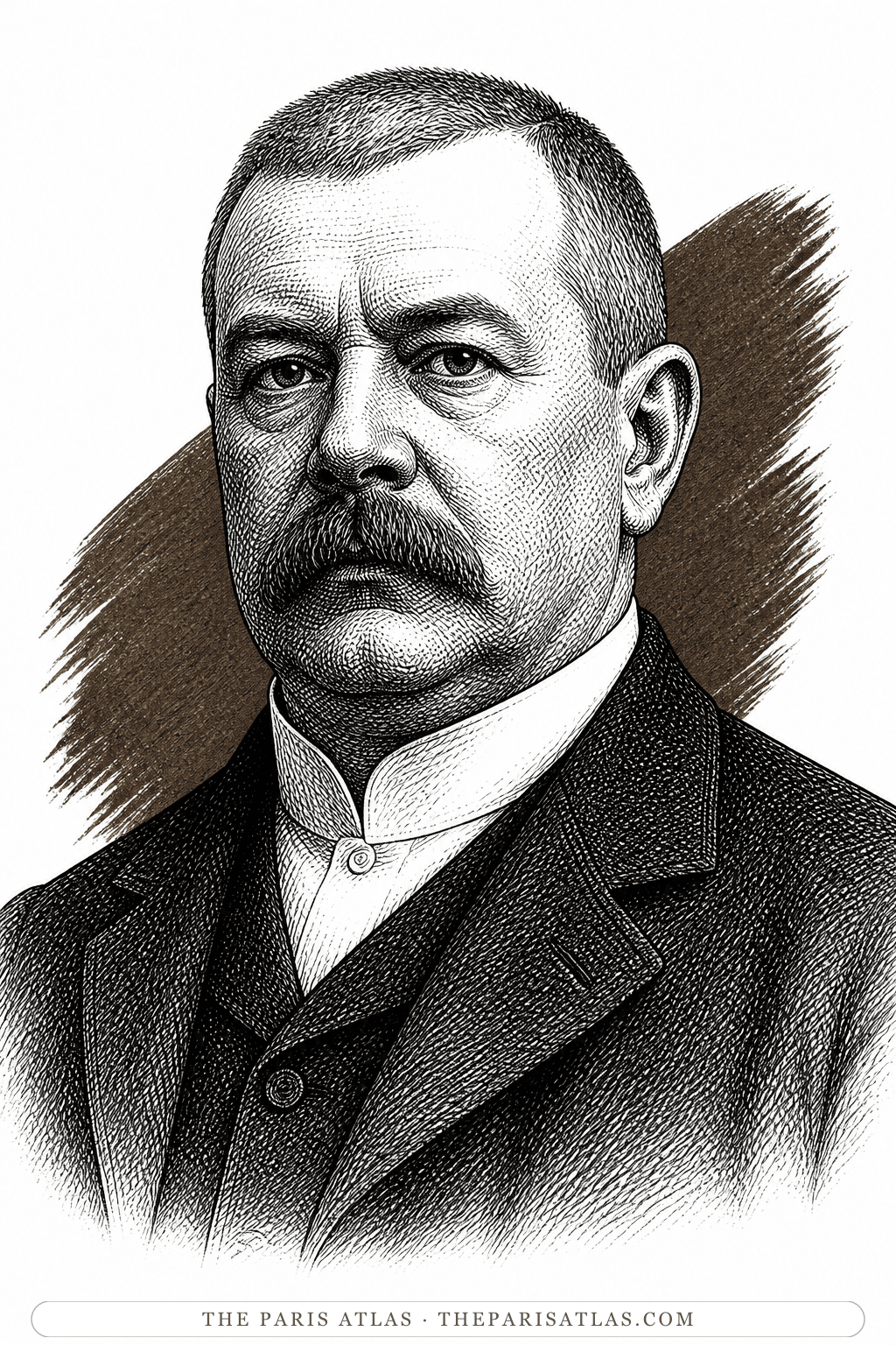 Illustrated portrait of James Billington