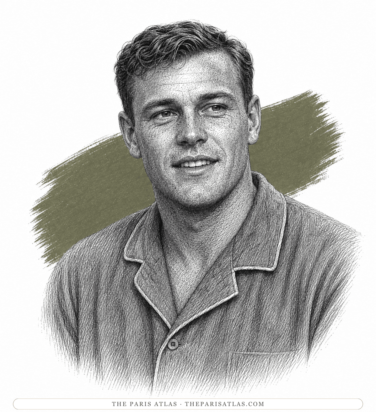 Illustrated portrait of Reg Barker