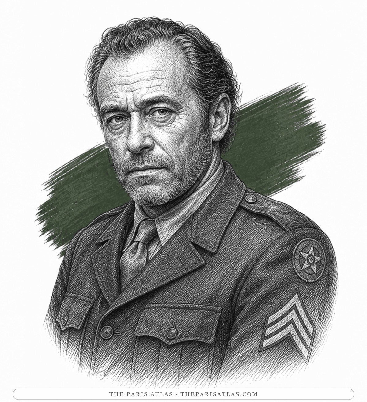 Illustrated portrait of Sergeant Kervinski