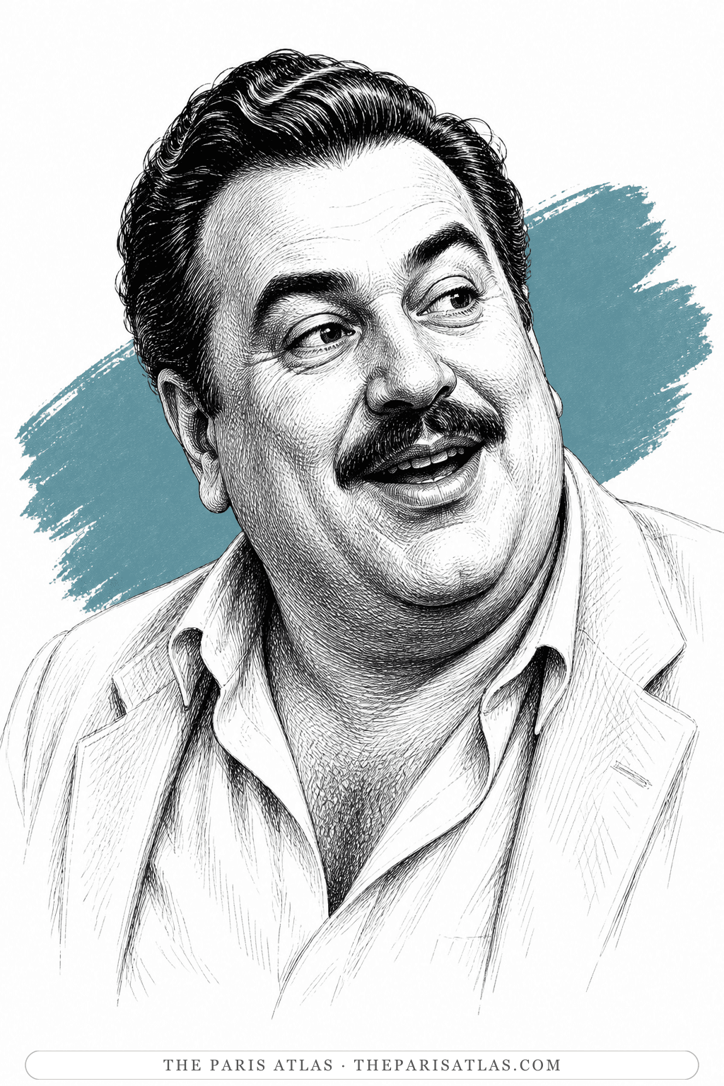 Illustrated portrait of George Katsimbalis