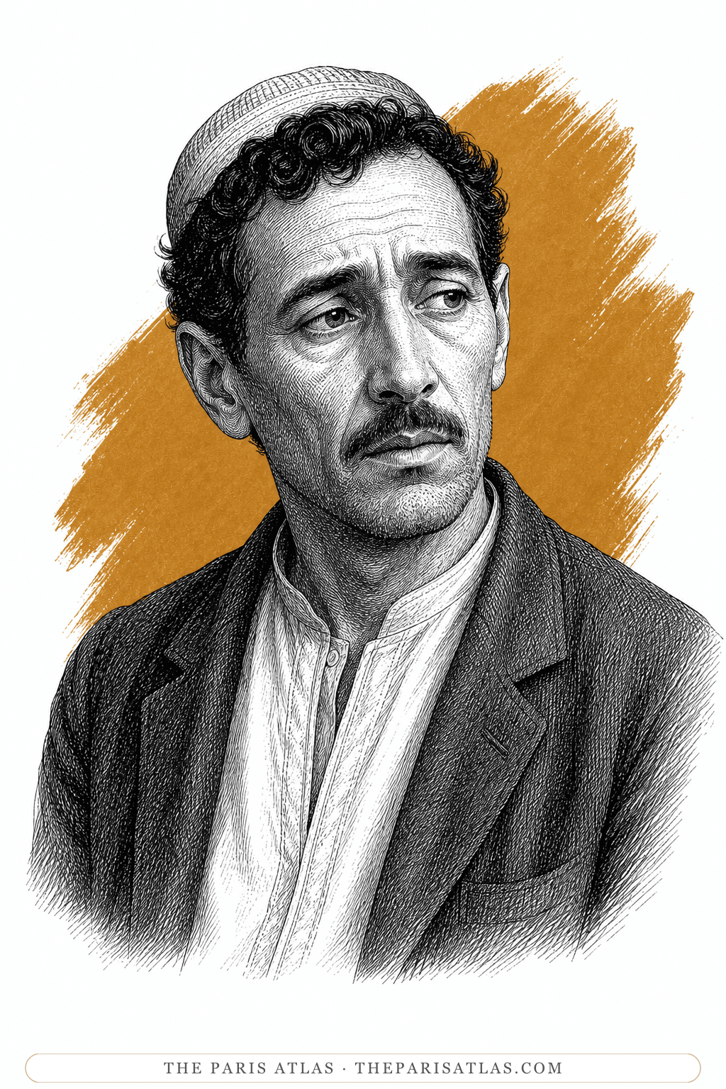 Illustrated portrait of Mokhtar