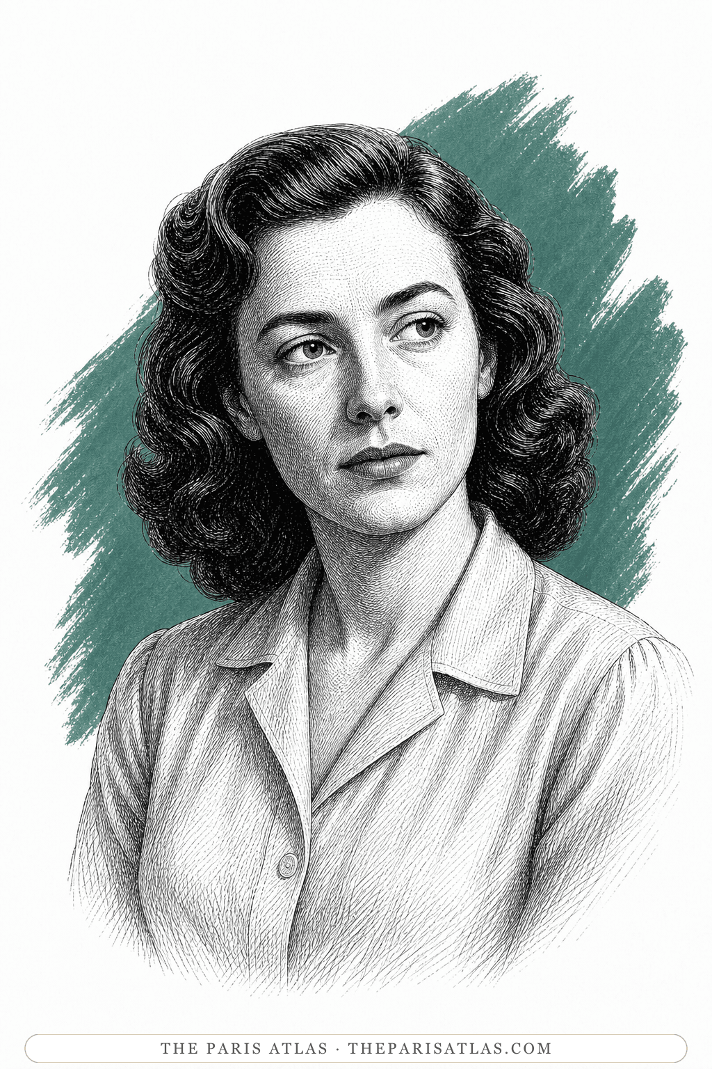Illustrated portrait of The American writer