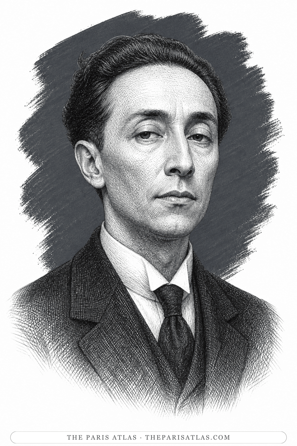 Illustrated portrait of Conrad Moricand