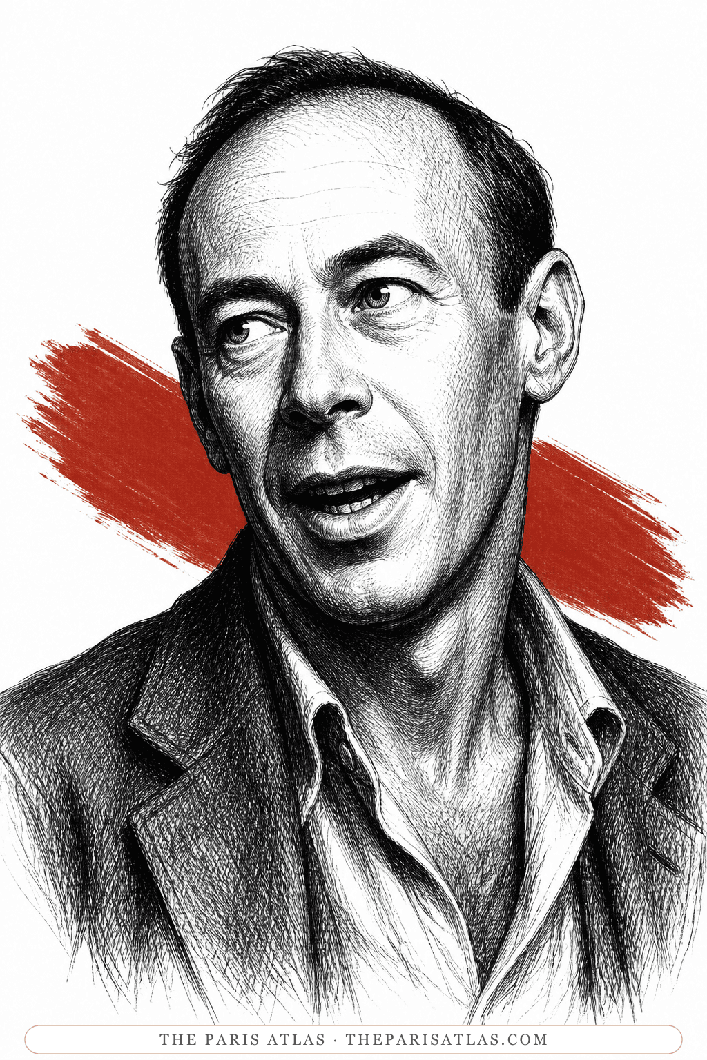 Illustrated portrait of Henry Miller
