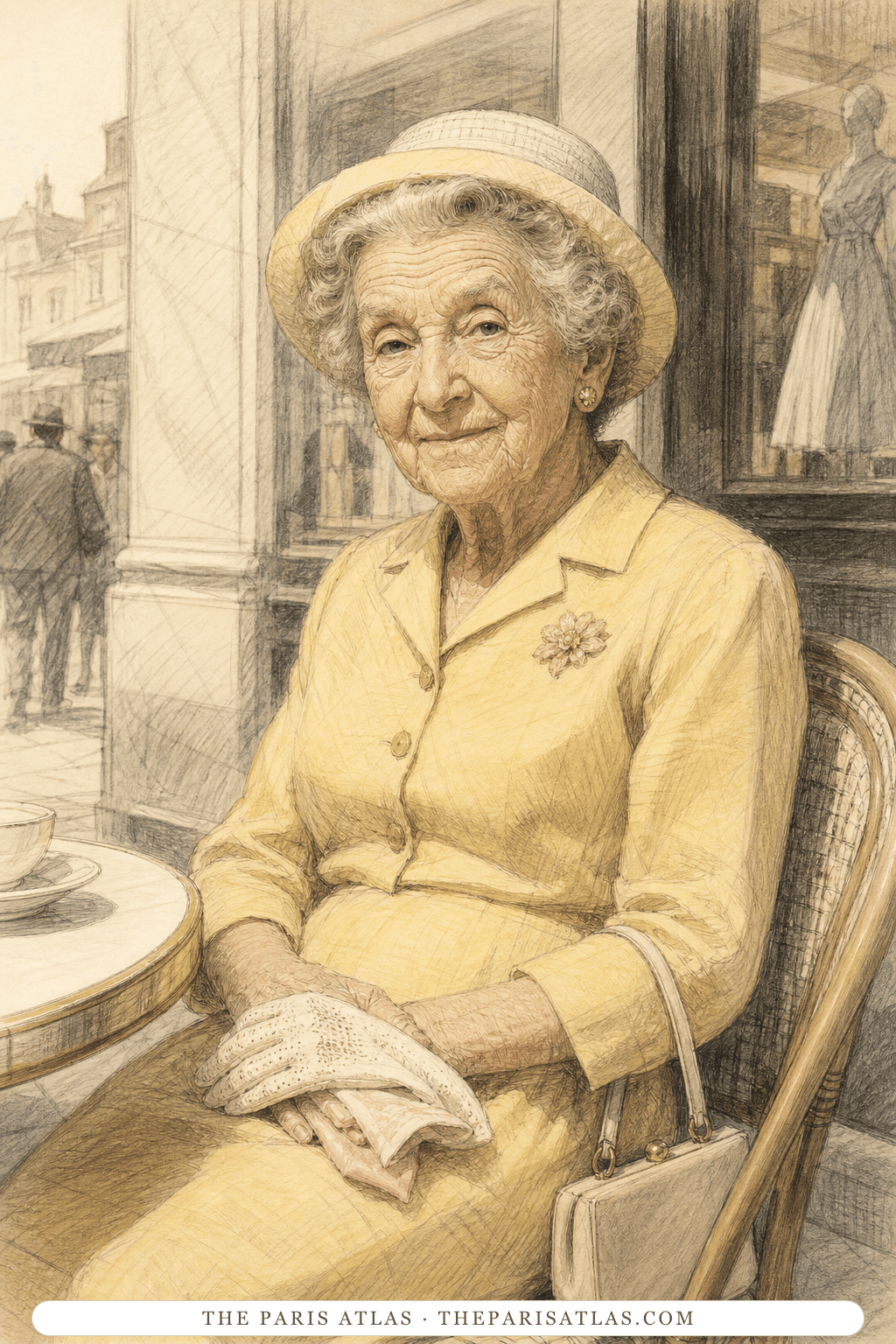 Illustrated portrait of Mrs. Fiedke