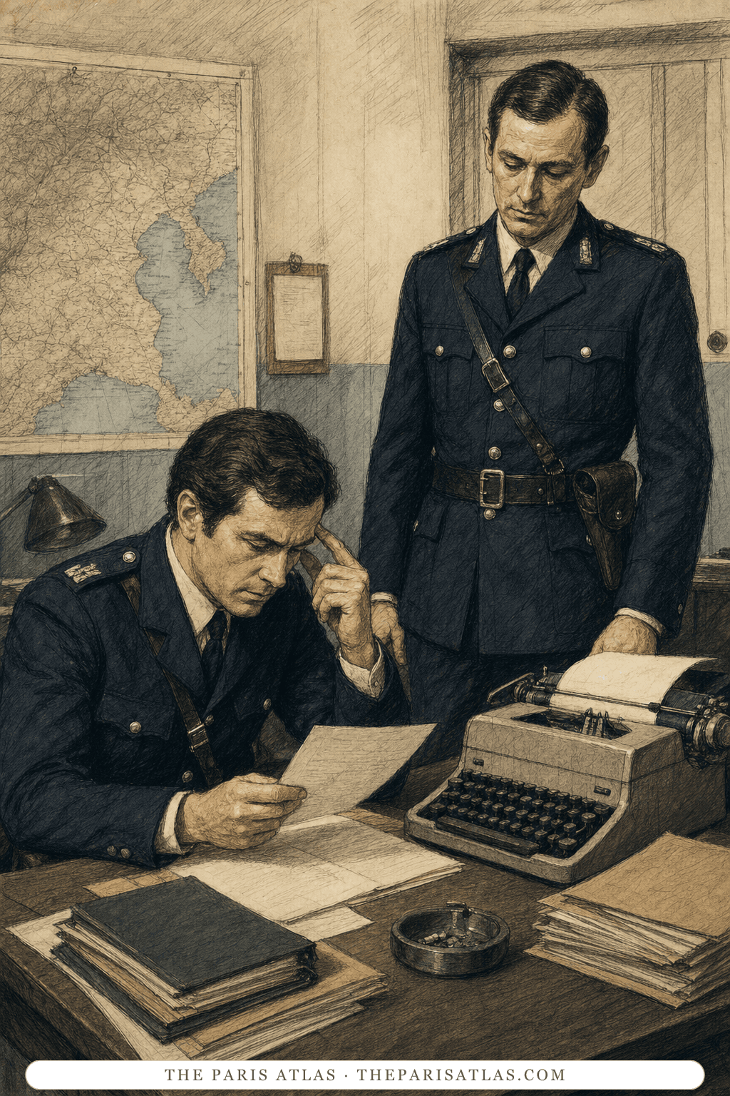 Illustrated portrait of The police investigators