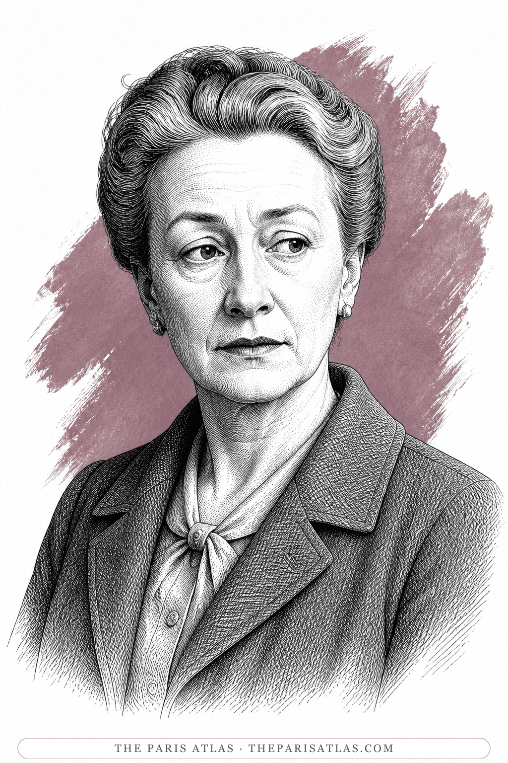 Illustrated portrait of Mrs Bertram